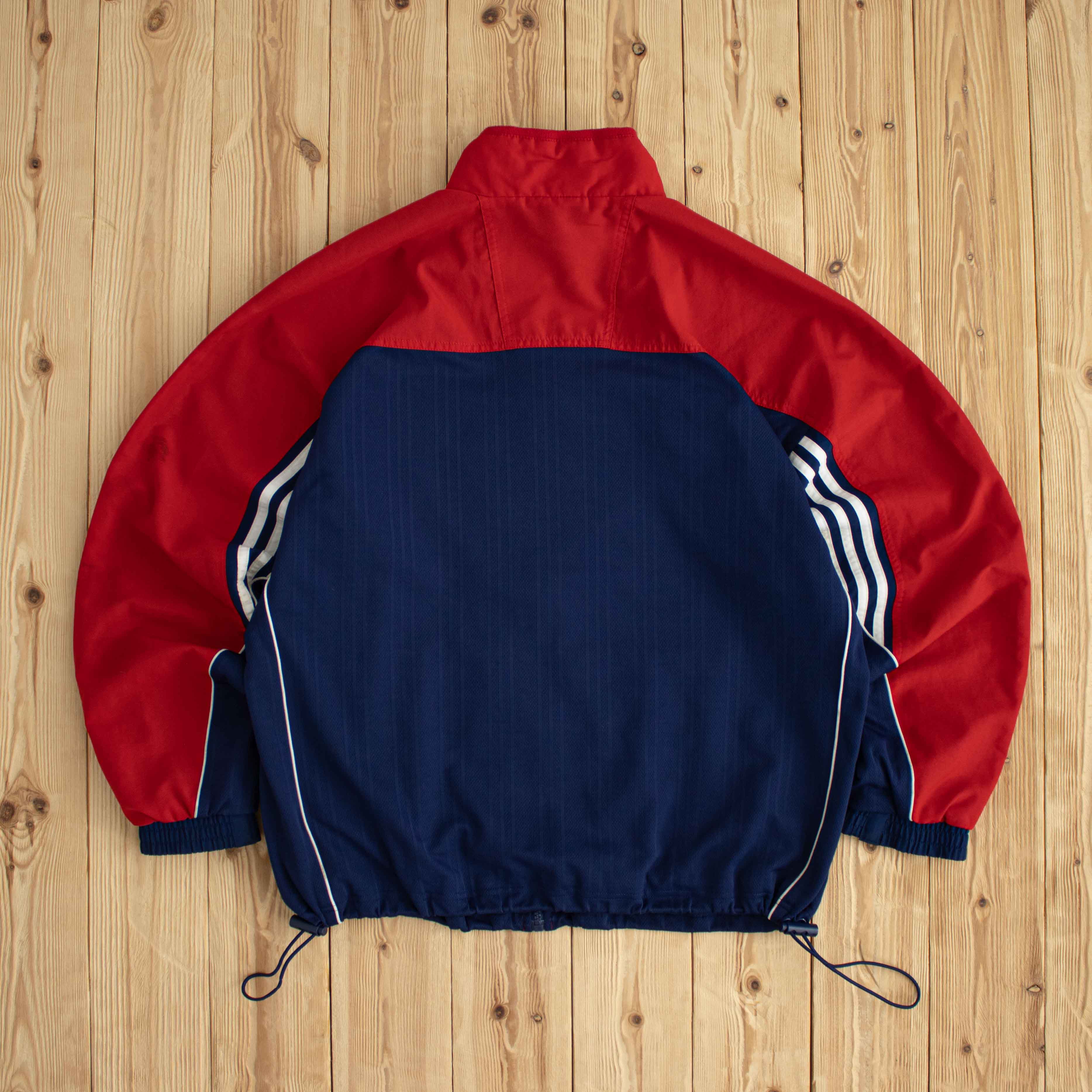 (M/L) Adidas Vintage Embroidered Jacket Red Blue