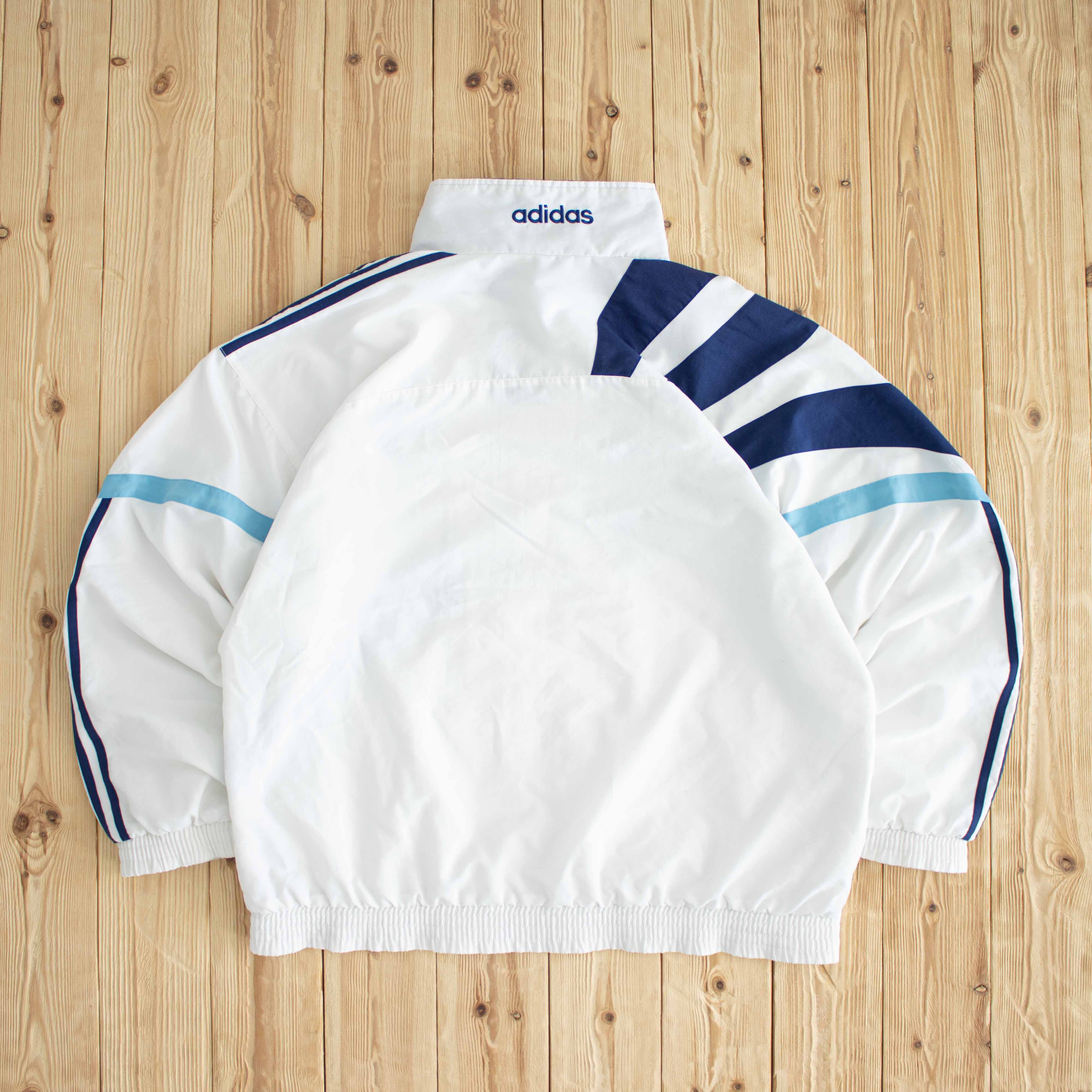 (XL) Adidas Icy Vintage Embroidered Jacket White Blue