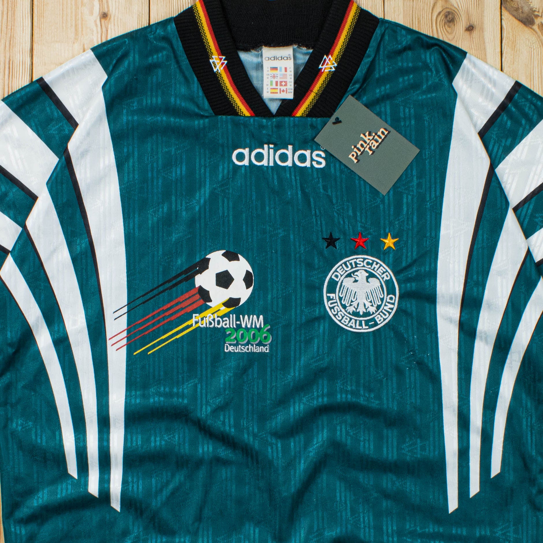 (M) 1996 Adidas Deutschland Fusball Embroidered T-Shirt