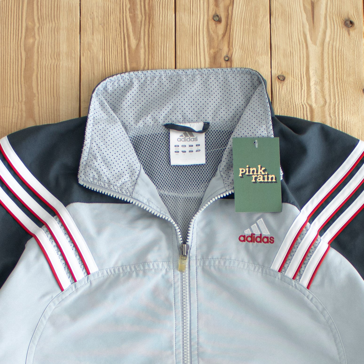 (M/L) Adidas Vintage Embroidered Jacket Gray