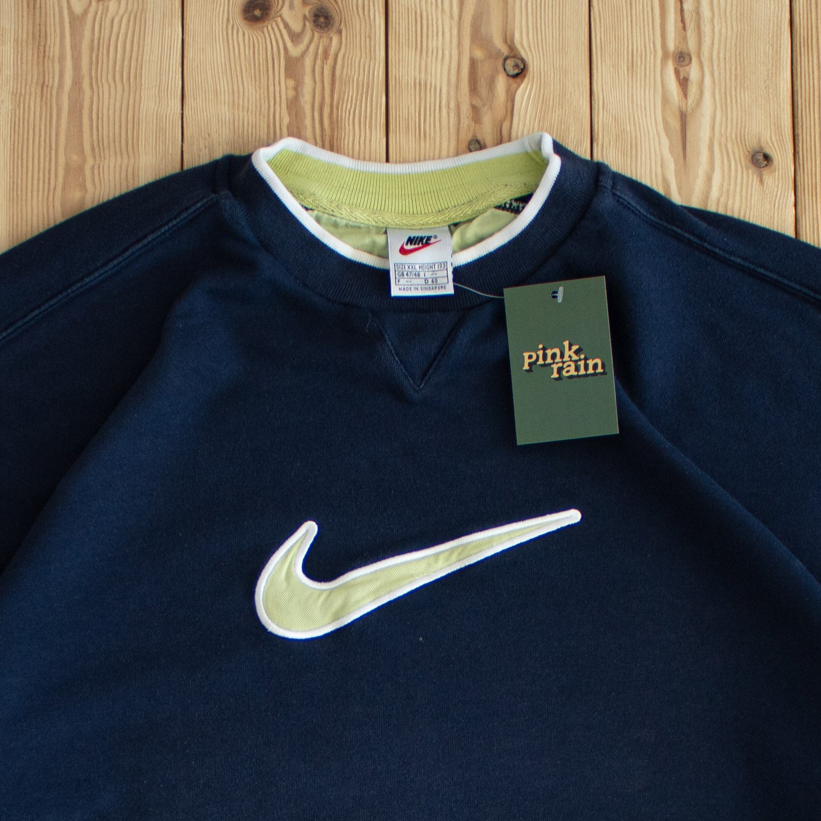 (XL/XXL) Nike Swoosh Vintage Embroidered Sweatshirt Blue