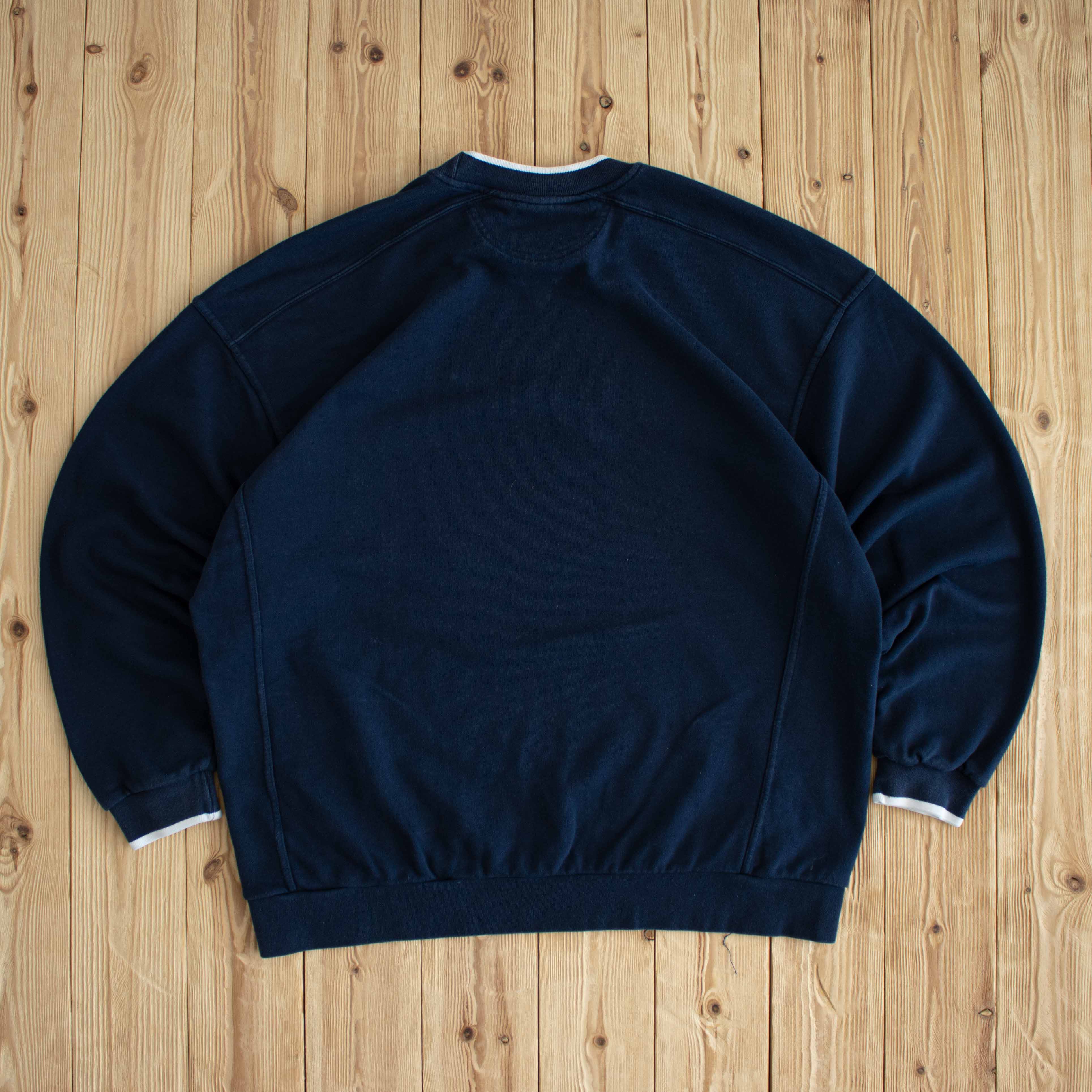 (XL/XXL) Nike Swoosh Vintage Embroidered Sweatshirt Blue