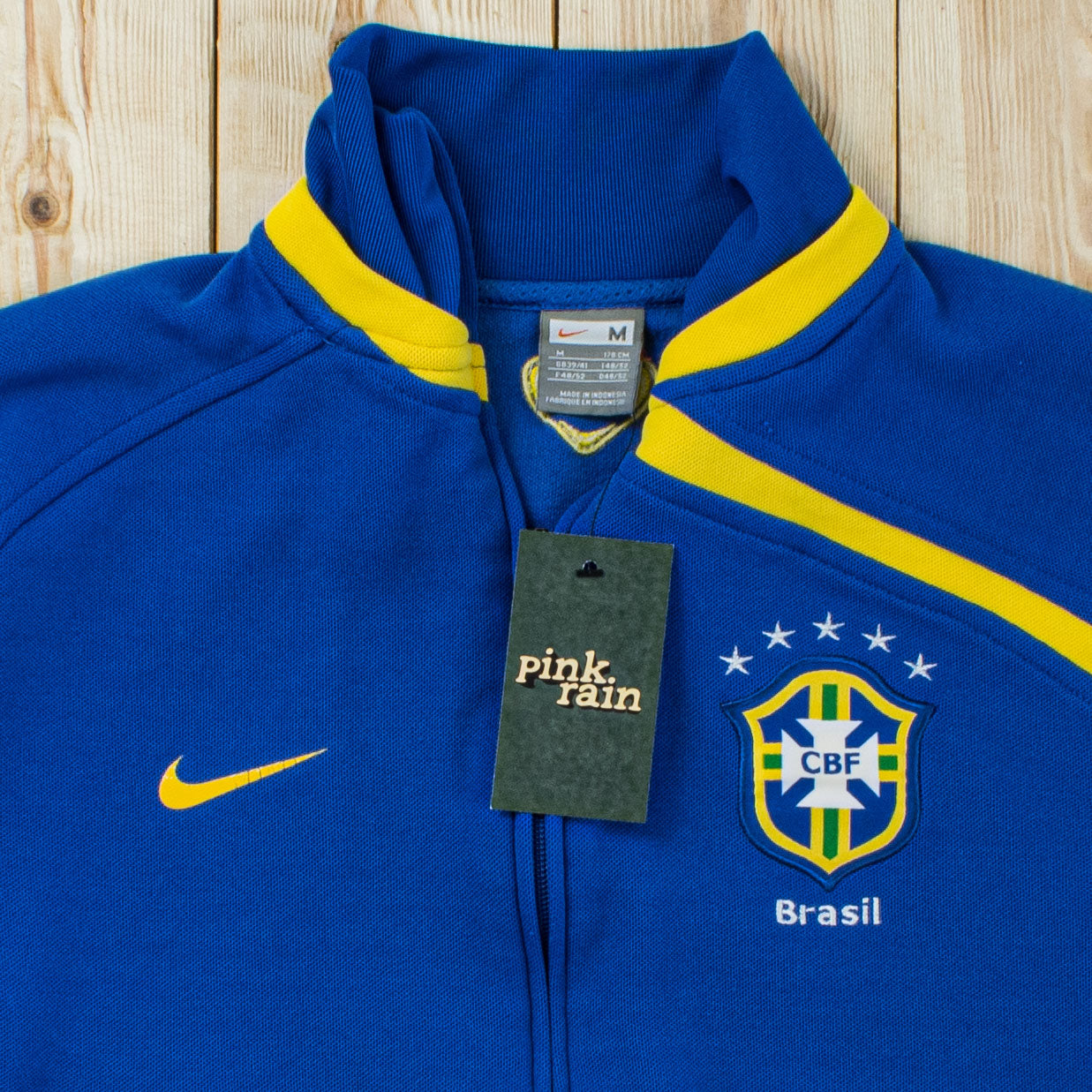 (S) Vintage Nike Brasil Embroidered Full-Zip Sweatshirt