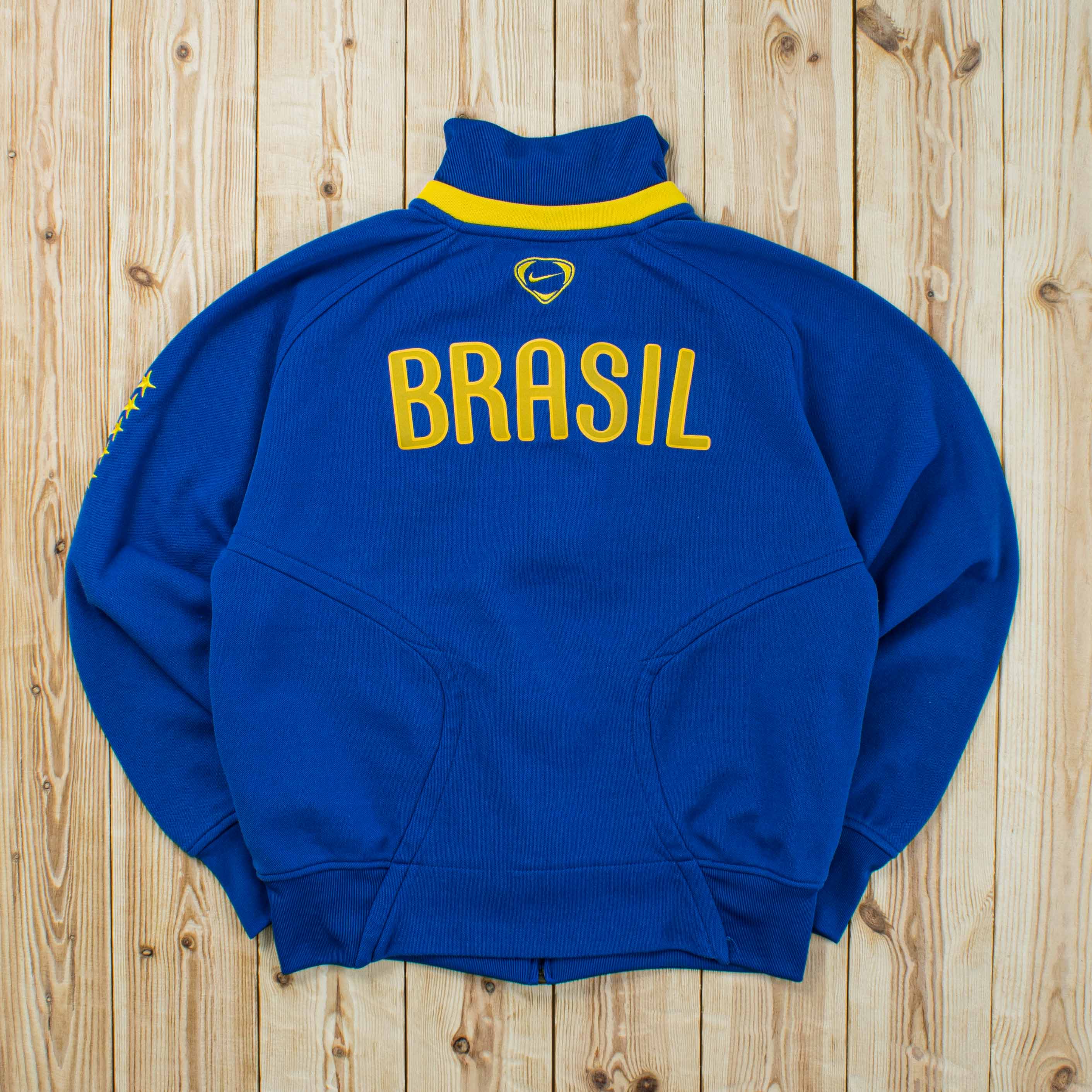 (S) Vintage Nike Brasil Embroidered Full-Zip Sweatshirt