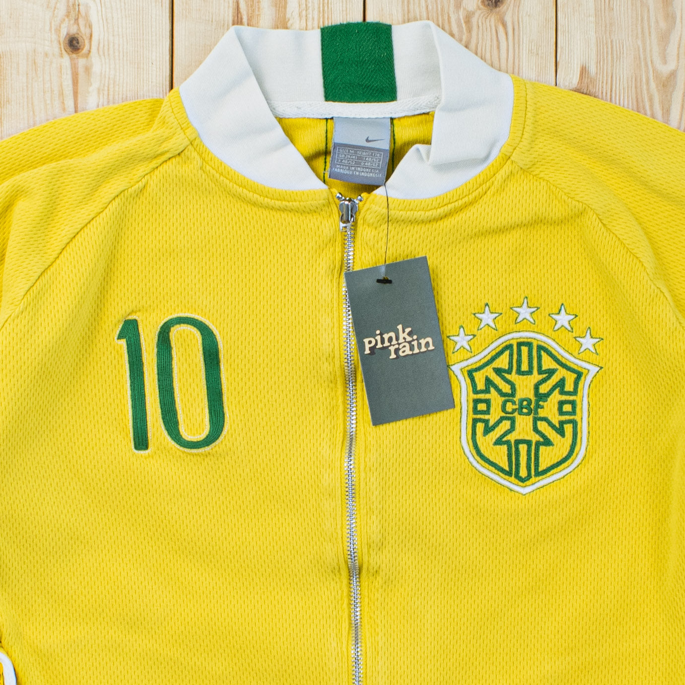 (S) Vintage Nike Brasil Embroidered Full-Zip Sweatshirt
