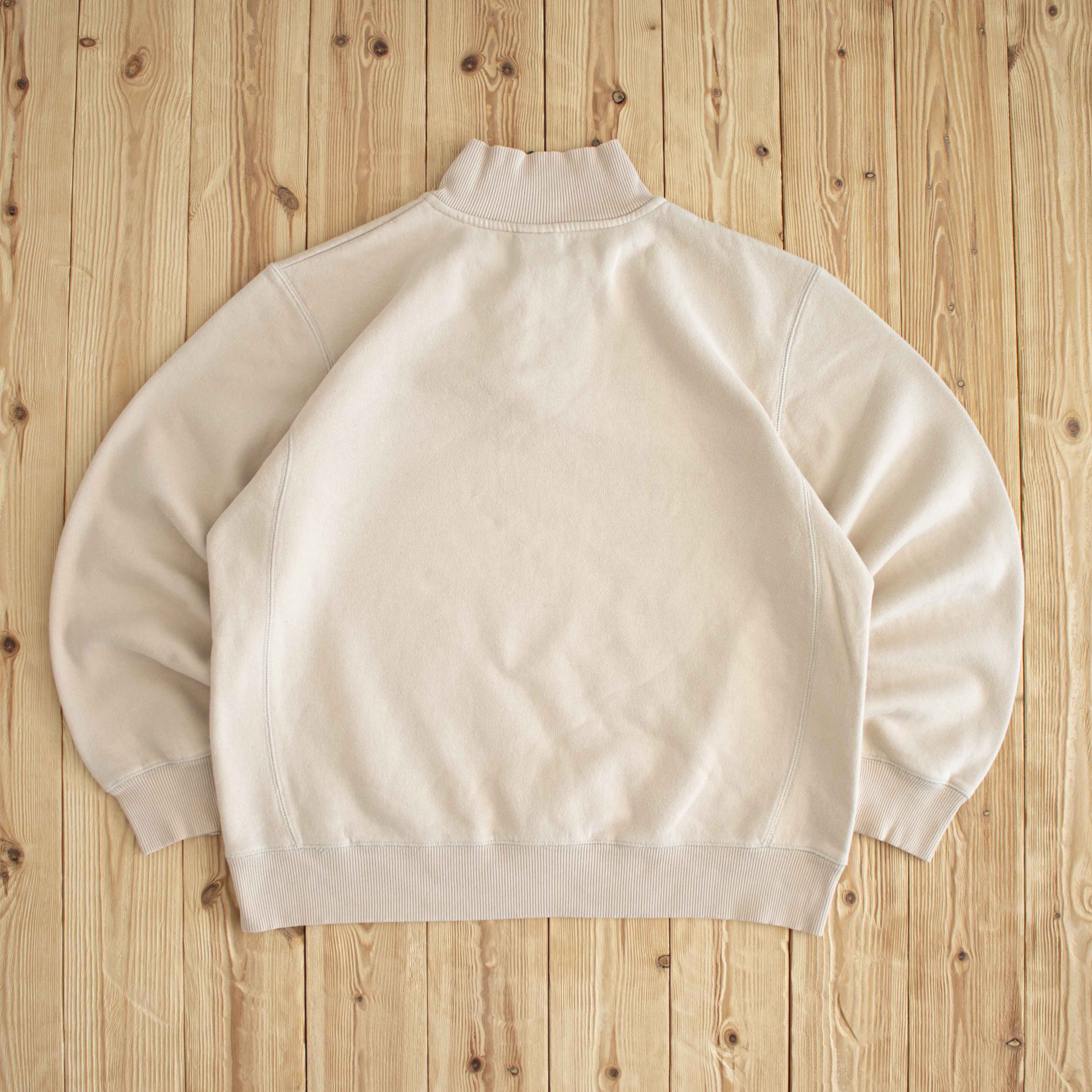(L) Nike Vintage Essential Embroidered Quarter-Zip Beige