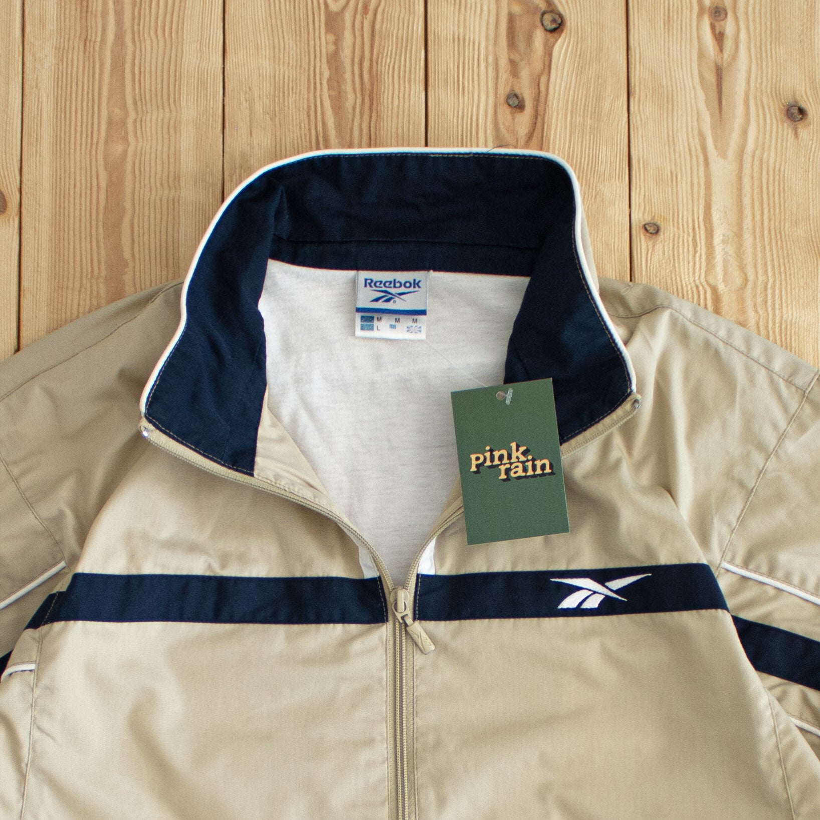 (L) Reebok Vintage Embroidered Jacket Beige