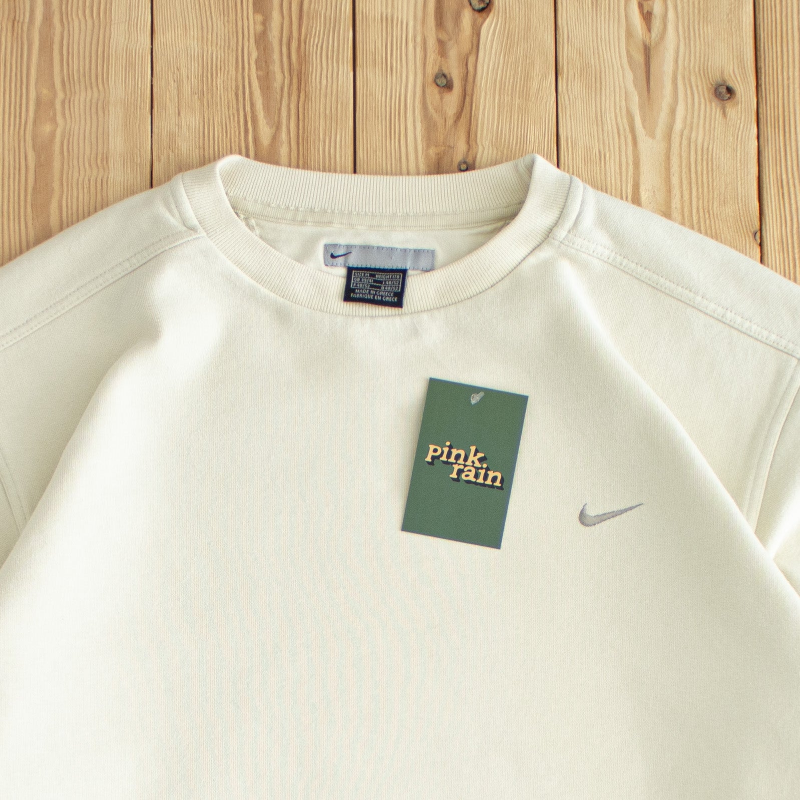 (M/L) Nike Vintage Essential Embroidered Sweatshirt Beige