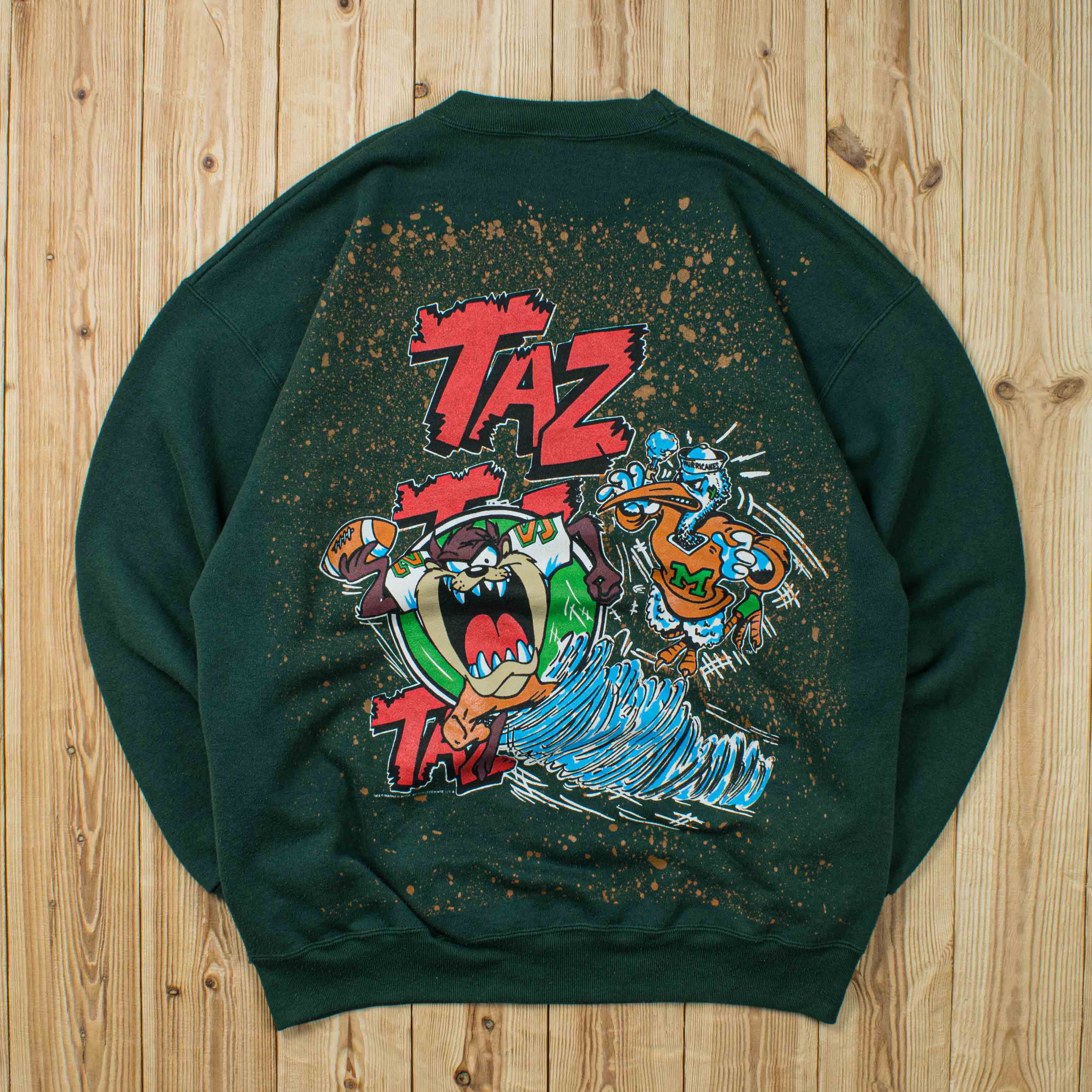 (L) 1993 Warner Bros Miami Hurricanes Taz Sweatshirt