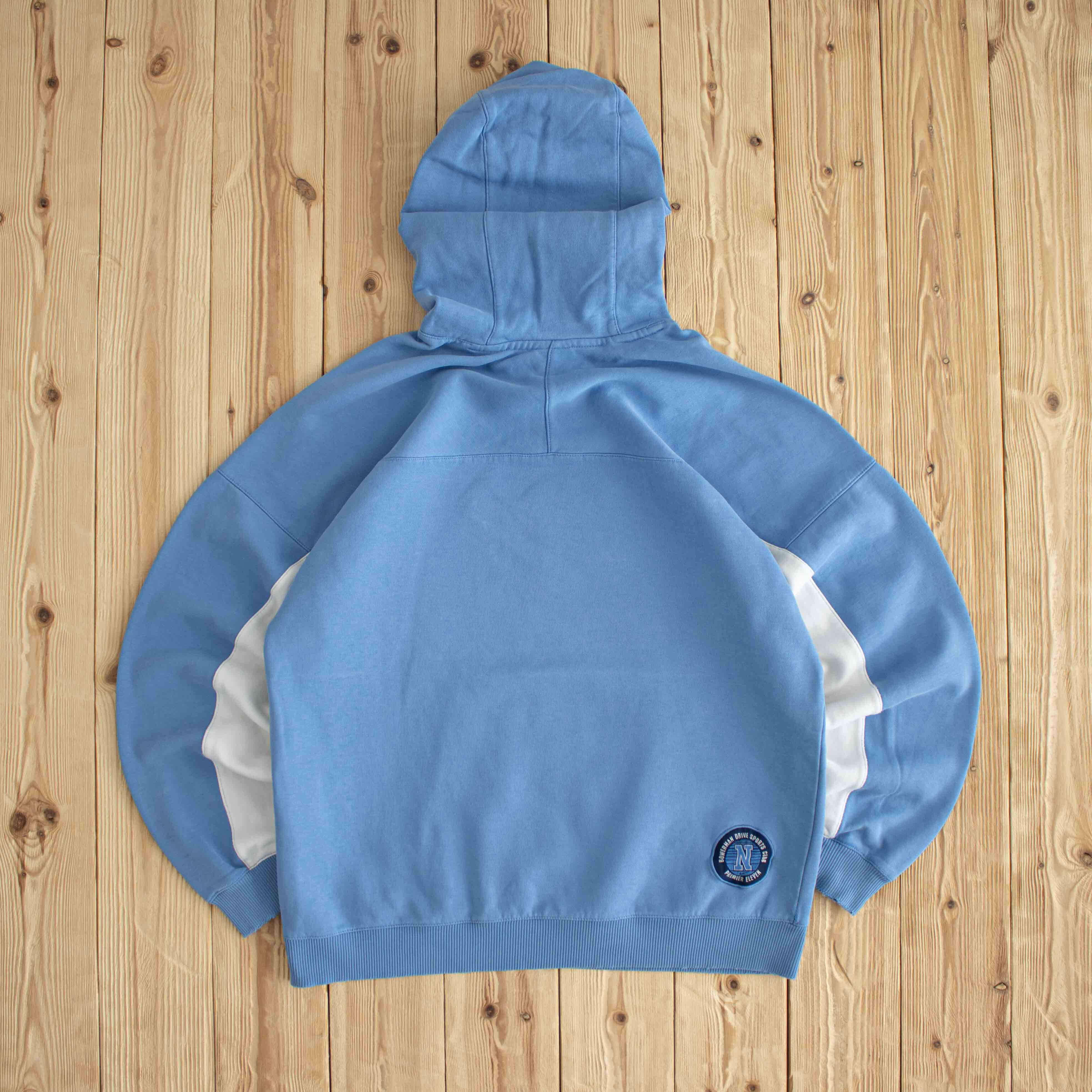 (M) Nike Spell Out Fluffy Vintage Embroidered Hoodie Blue