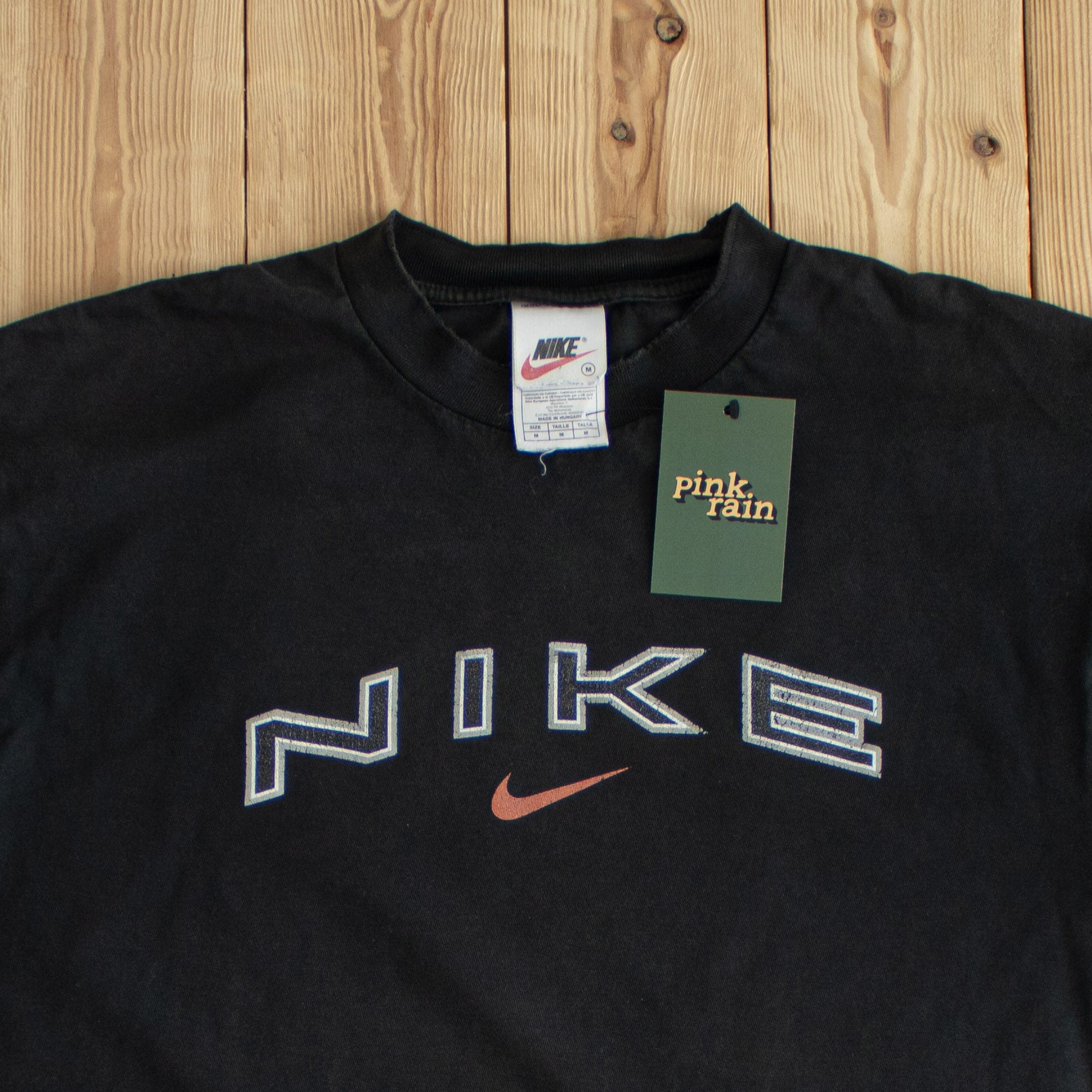 (M/L) Nike Spell Out Vintage 90s T-Shirt Black