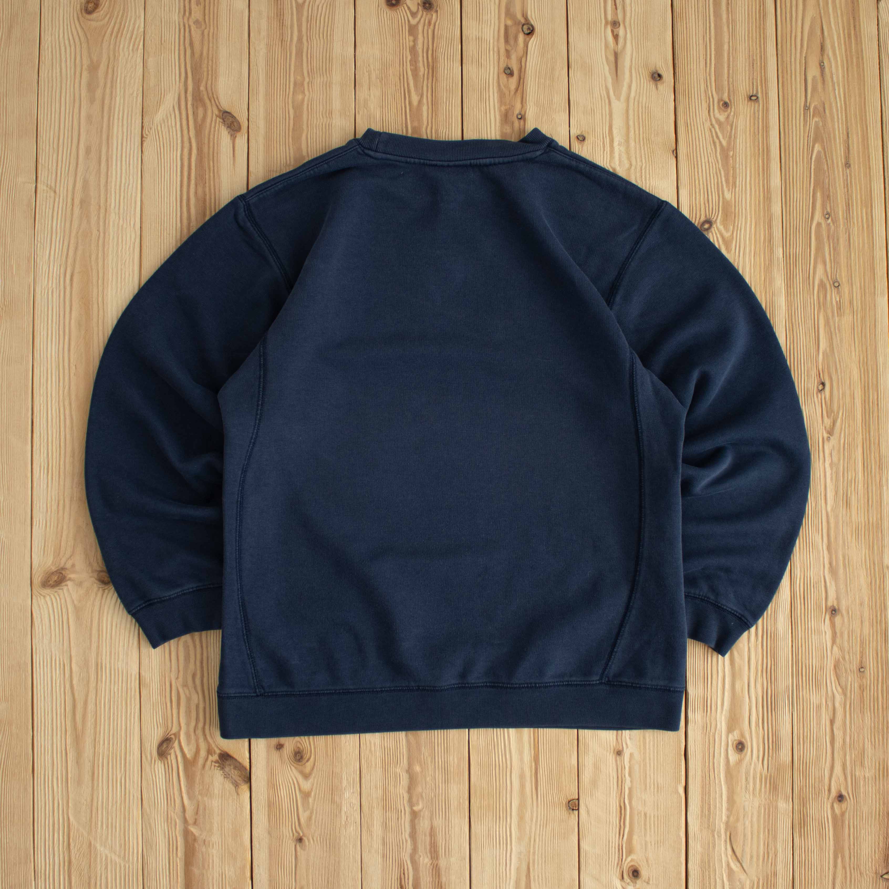 (S) Nike Swoosh Vintage Embroidered Sweatshirt Blue