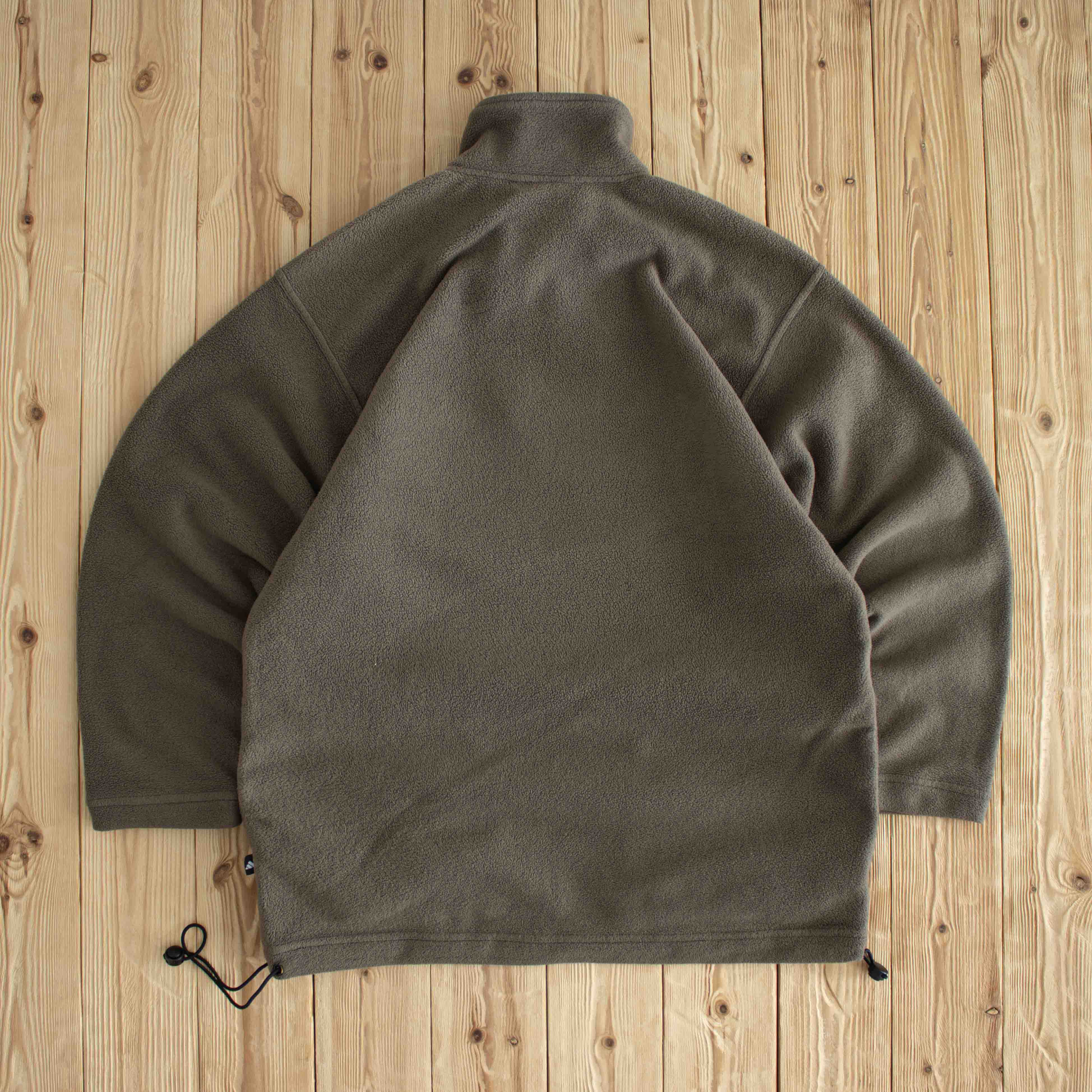 (L/XL) Adidas Vintage Embroidered Fleece Quarter-Zip Brown