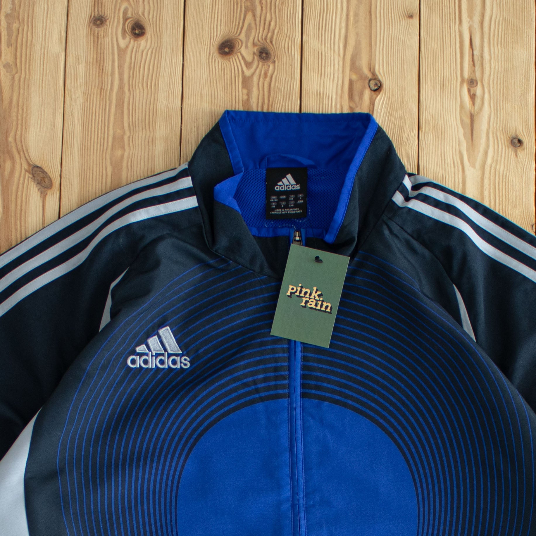 (L)/XL Adidas Vintage Embroidered Jacket Blue