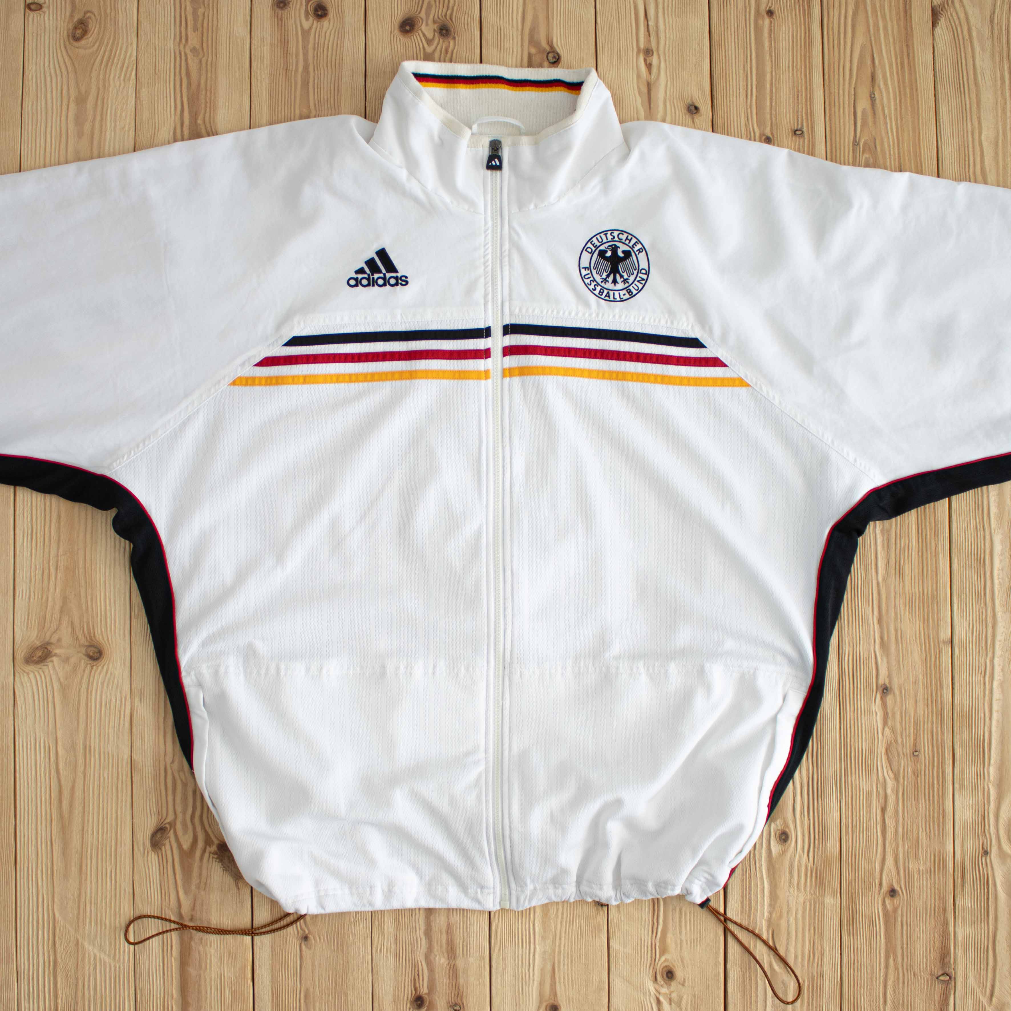(XL) Adidas Deutscher Fussball-Bund Vintage Embroidered Jacket White