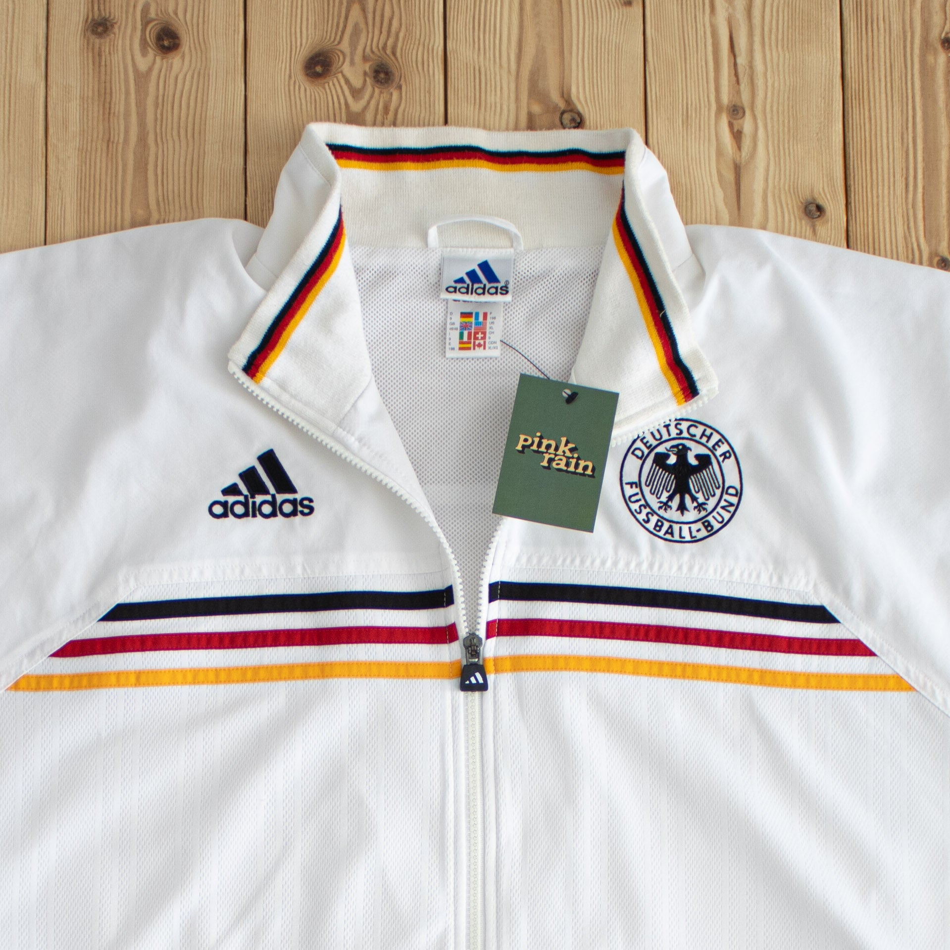 (XL) Adidas Deutscher Fussball-Bund Vintage Embroidered Jacket White