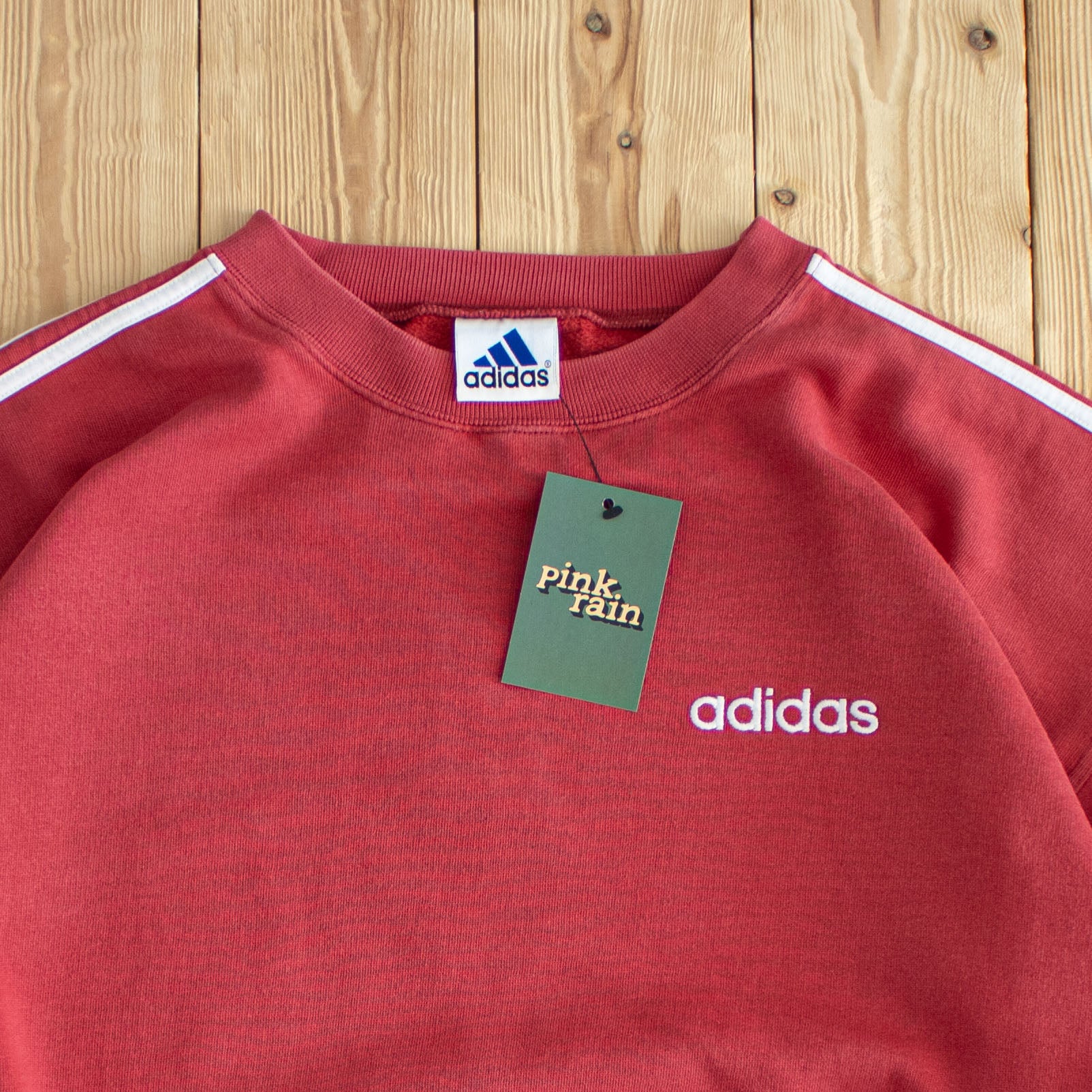 (L) Adidas 'The World of Sport' Vintage Embroidered Sweatshirt Red