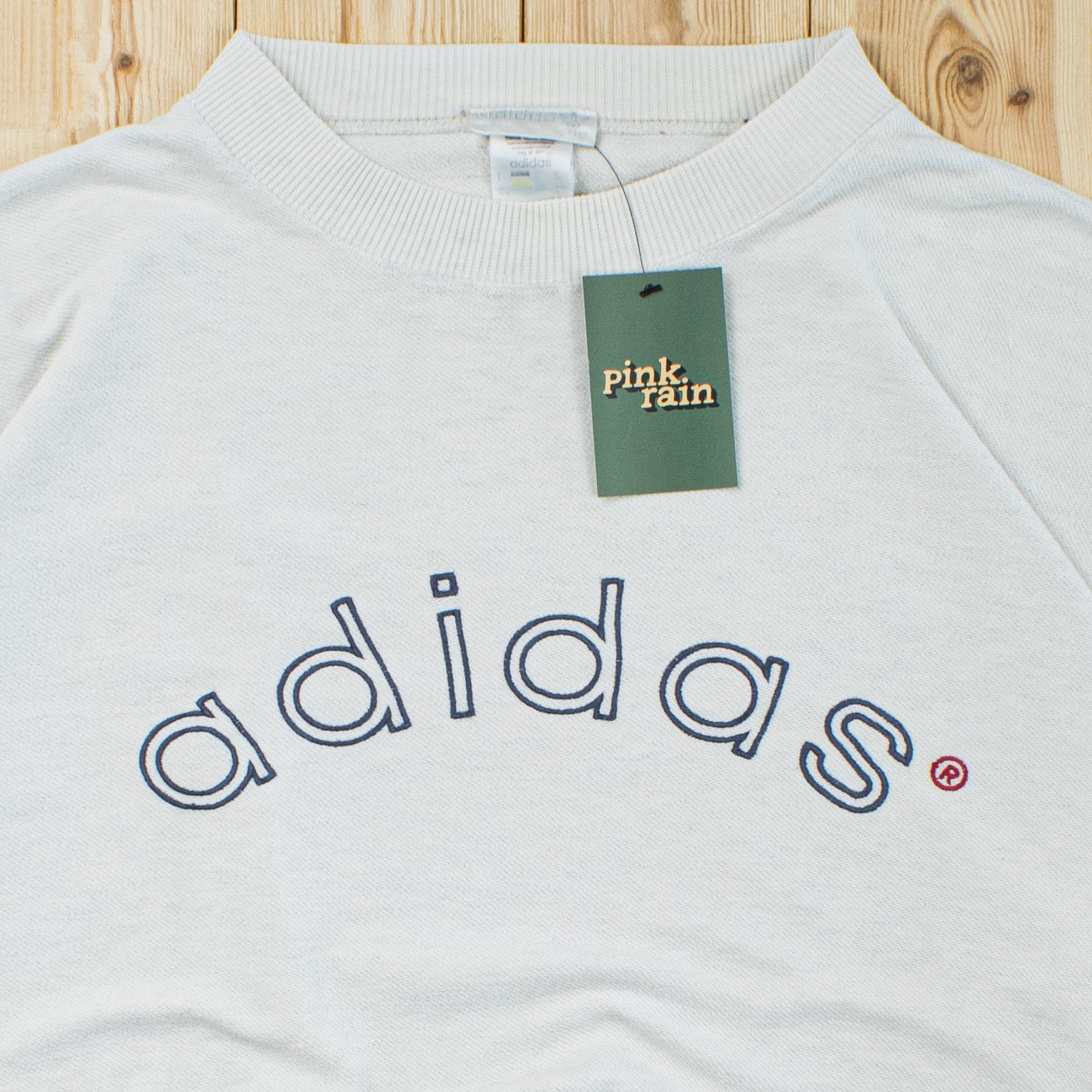 (L/XL) Vintage Adidas Spell Out Embroidered Sweatshirt