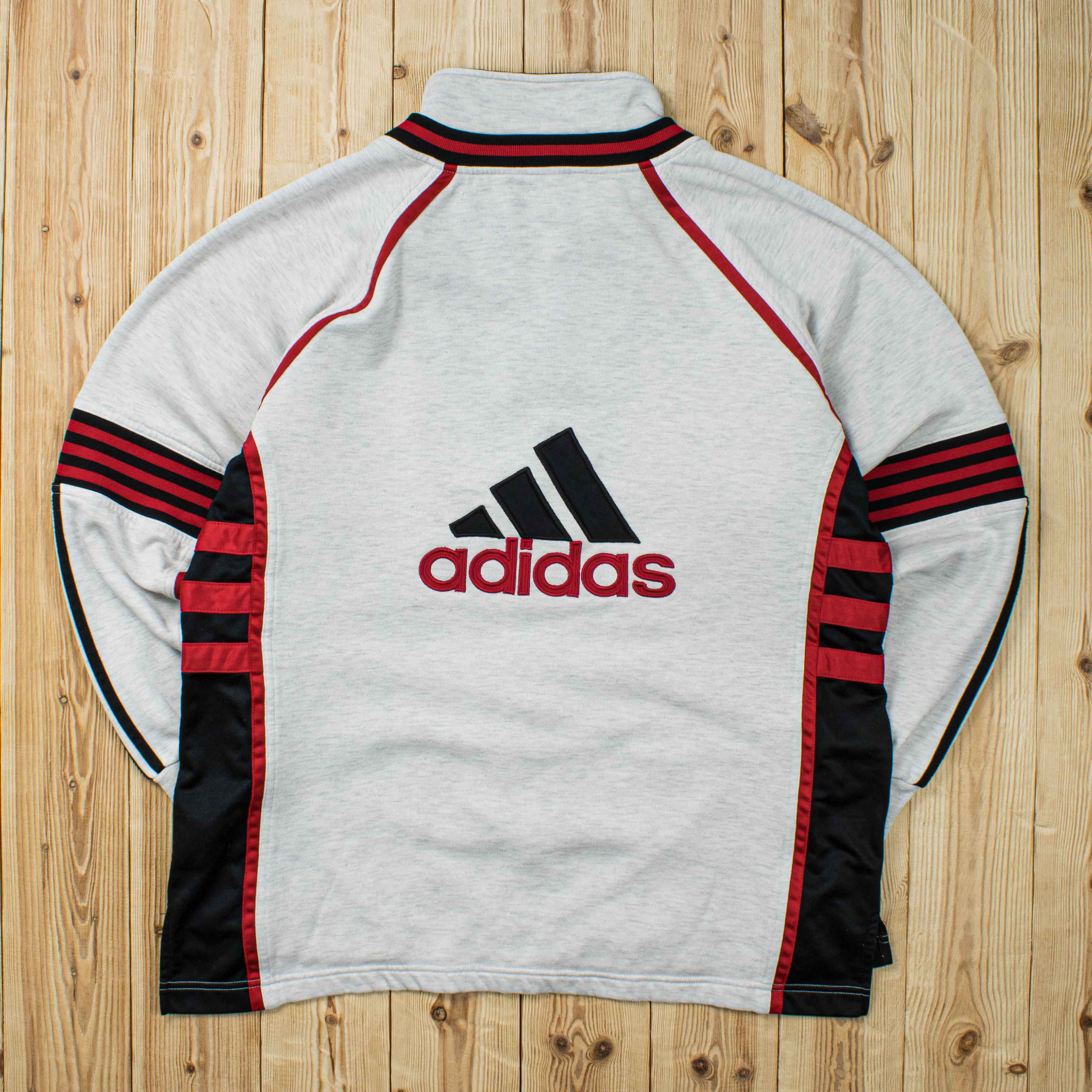 (L) Vintage Adidas Embroidered Full-Zip Sweatshirt