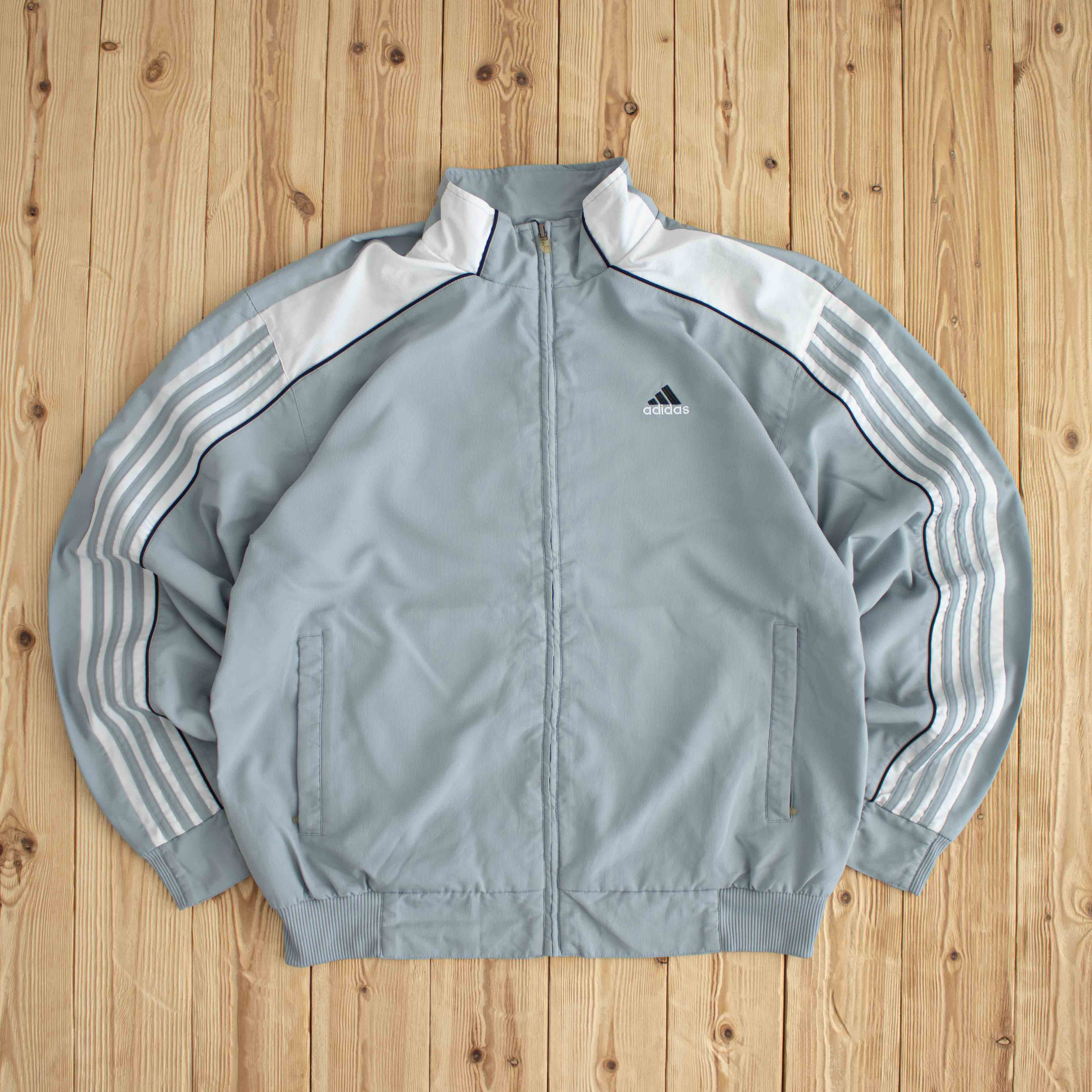 (XL) Adidas Vintage Embroidered Jacket Gray