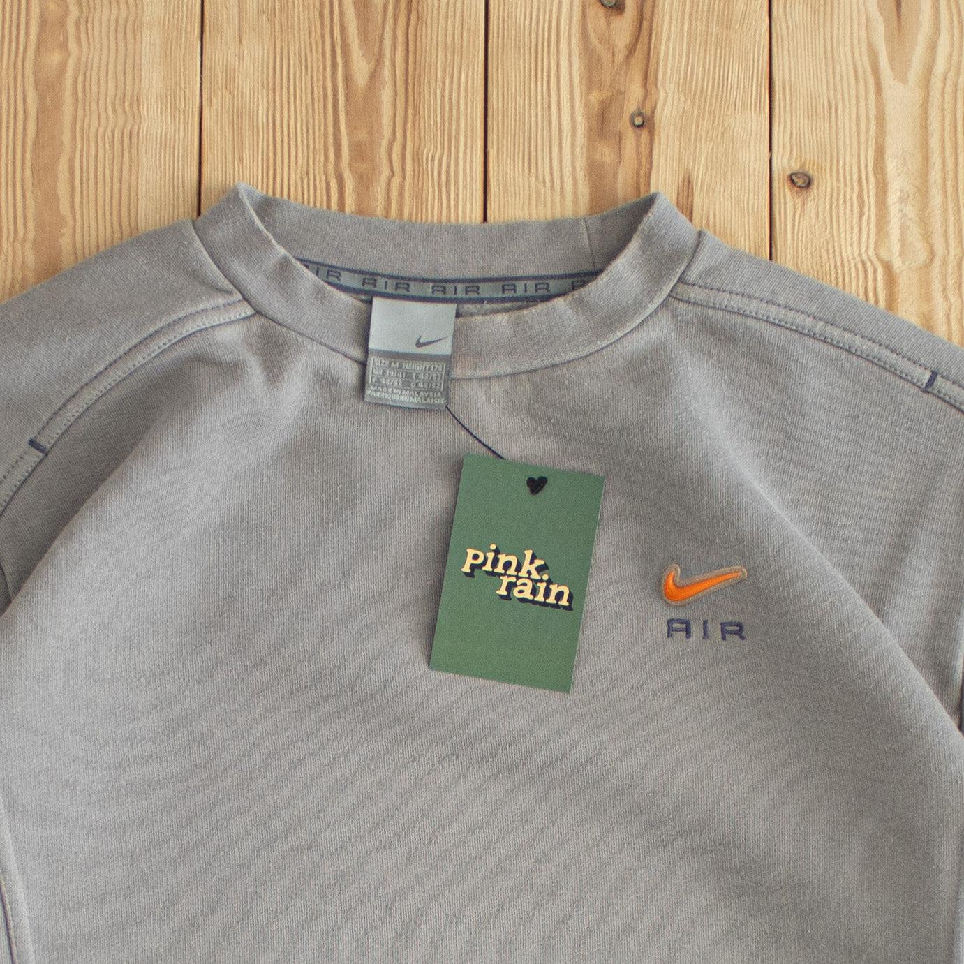 (M) Nike Air Vintage Embroidered Sweatshirt Gray