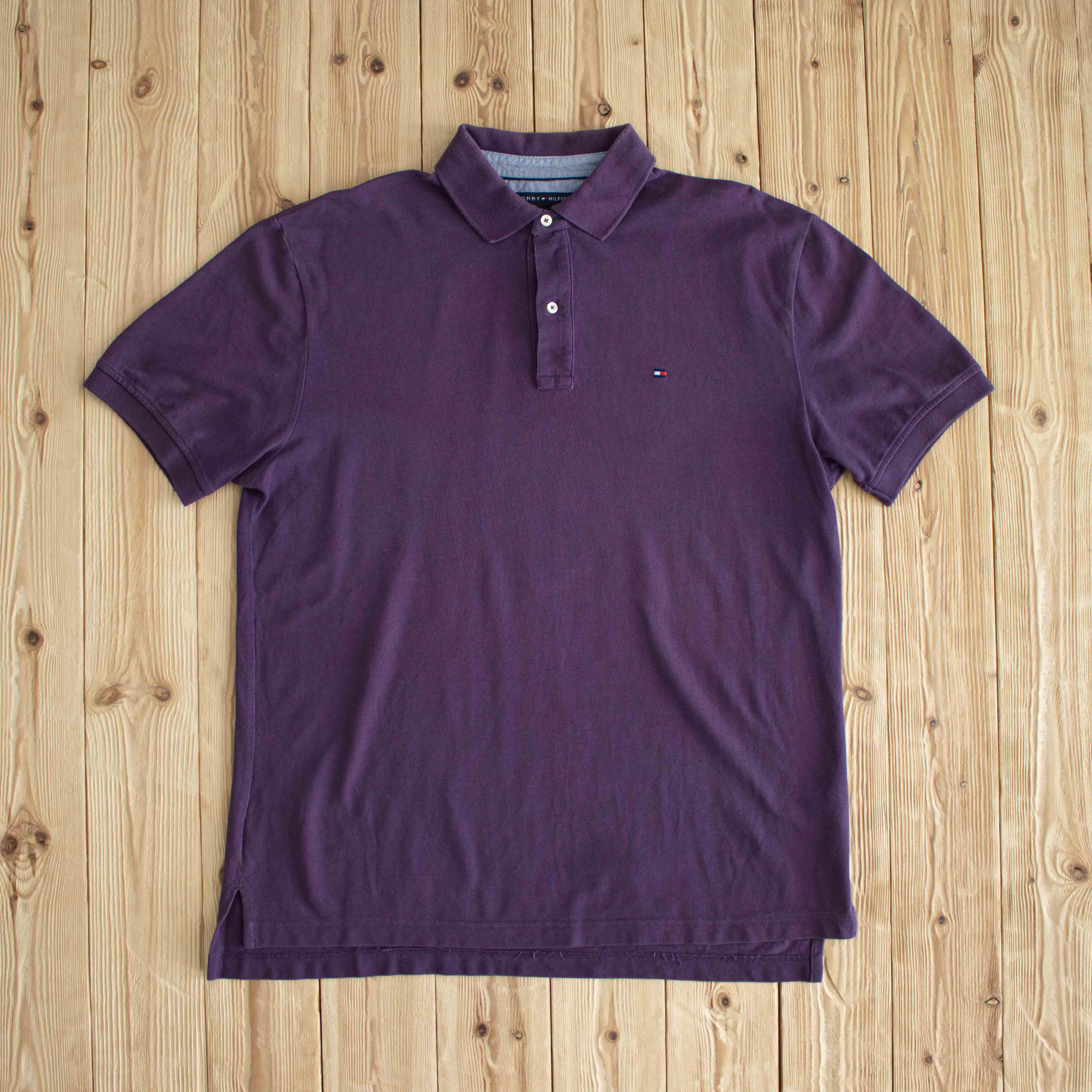(L) Tommy Hilfiger Vintage Embroidered Polo Purple