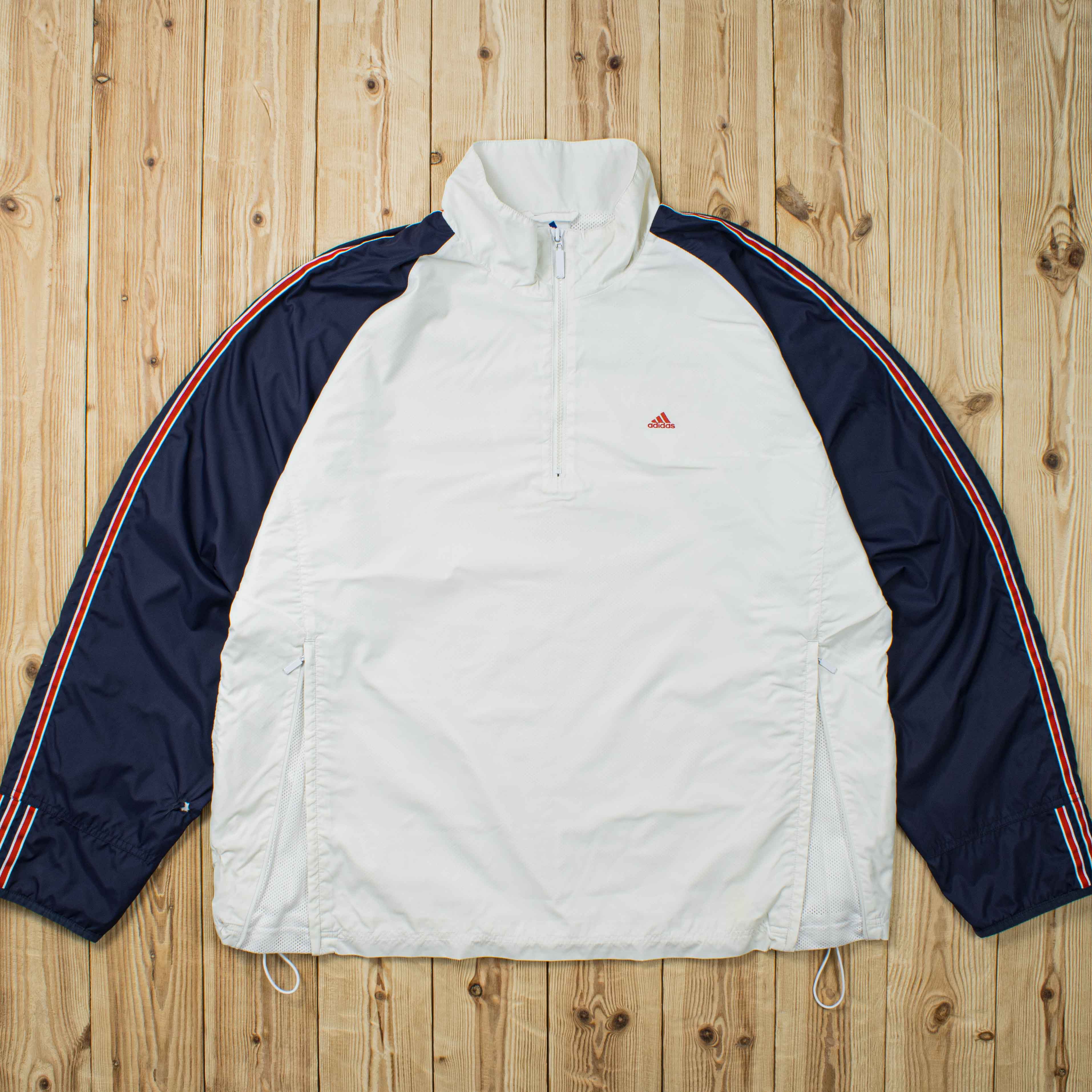 (L) Vintage Adidas Essential Embroidered Quarter-Zip Jacket