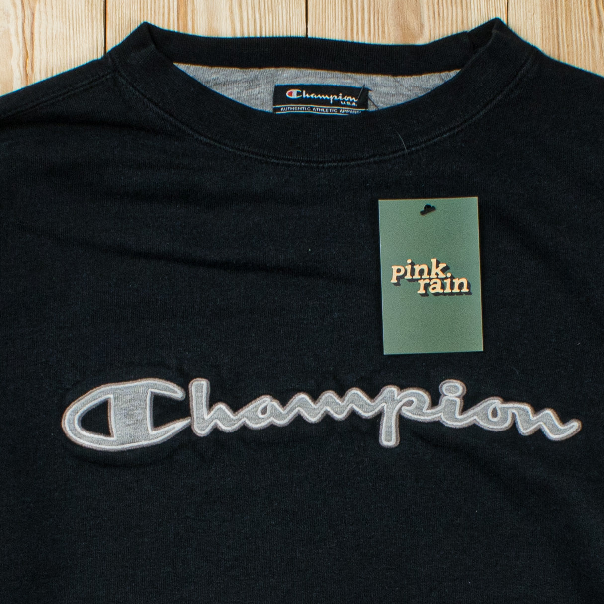 (L) Vintage Champion Spell Out Embroidered Sweatshirt