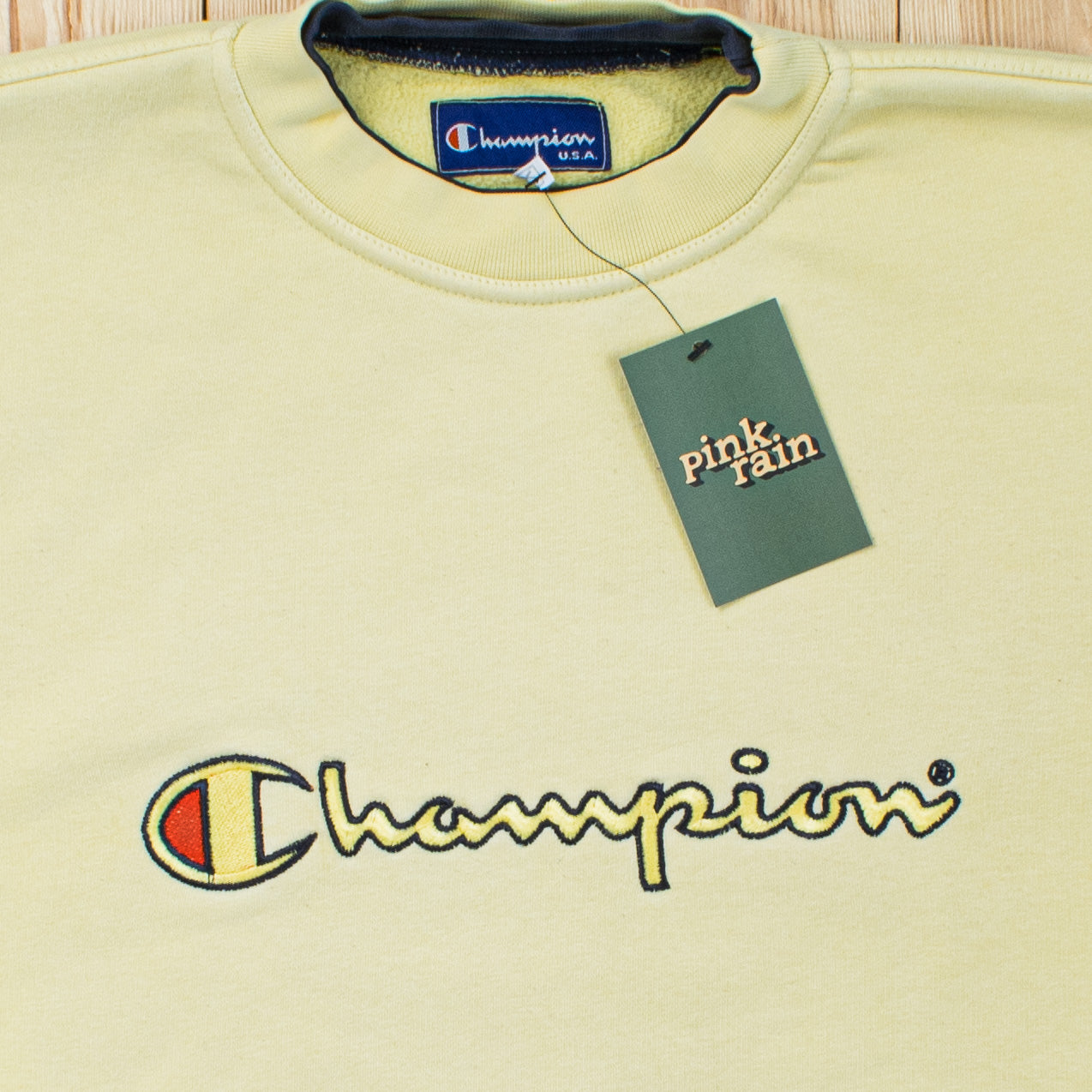 (L) Vintage Champion Spell Out Embroidered Sweatshirt