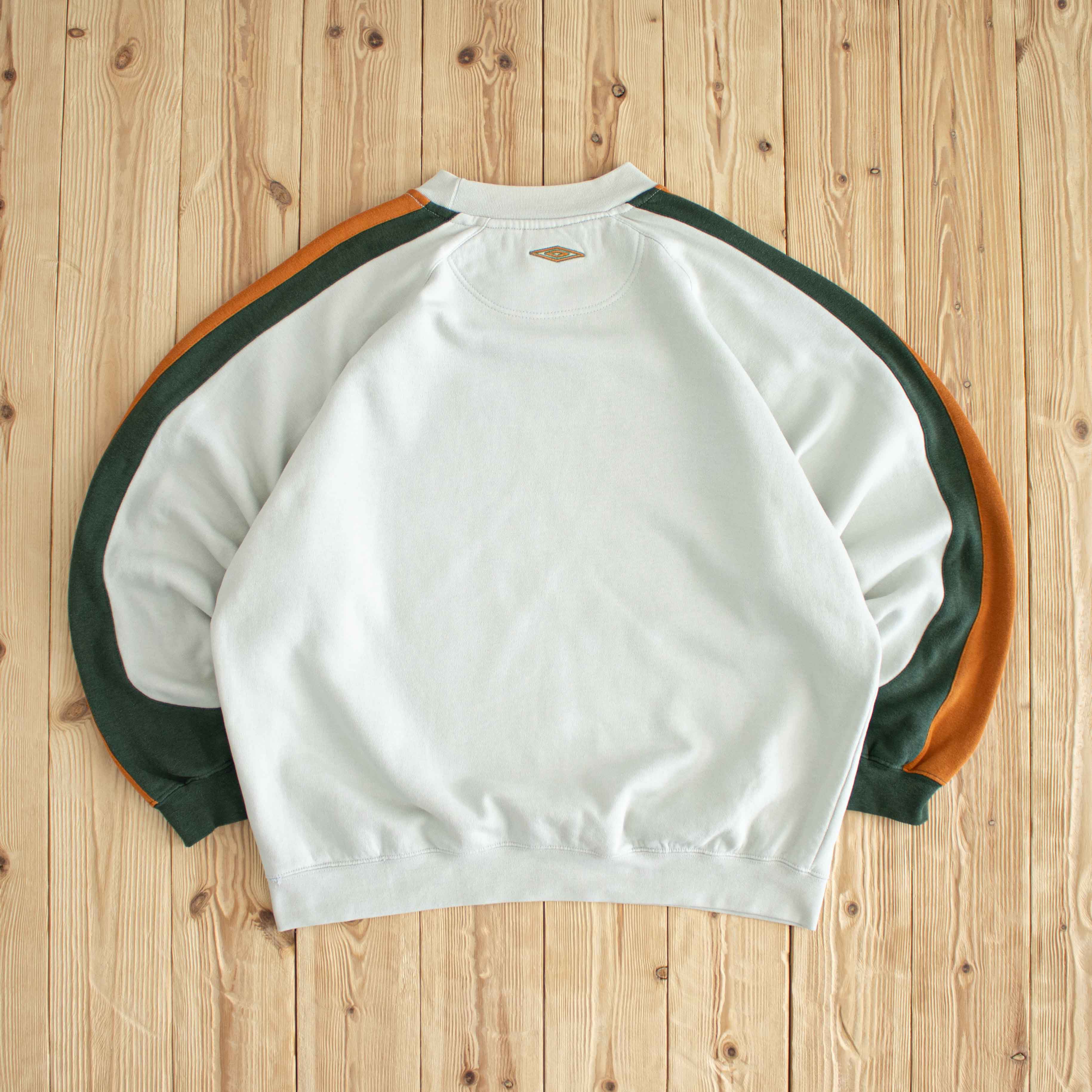 (L) Umbro Spell Out Vintage Embroidered Sweatshirt Minty White