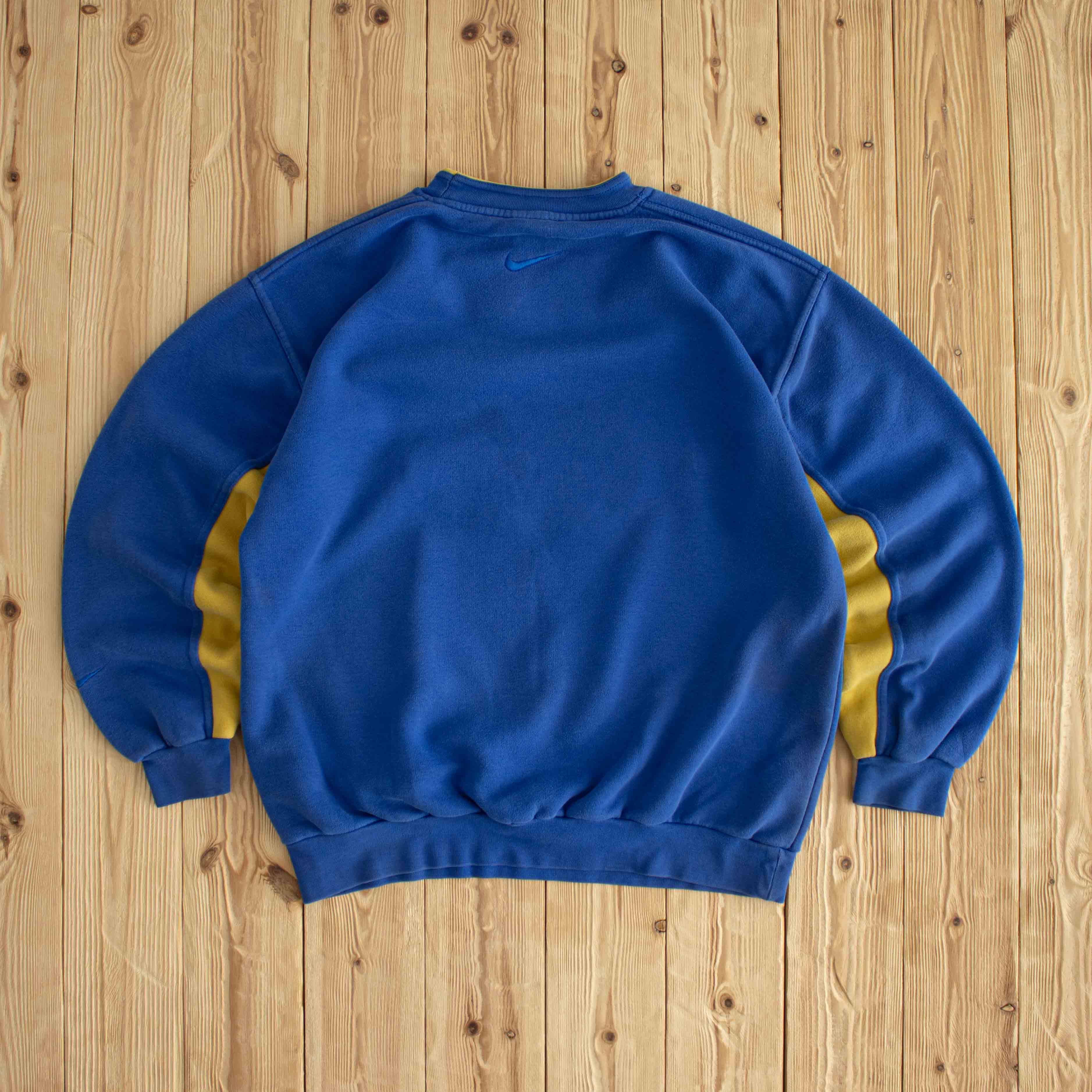 (M/L) Nike Swoosh Vintage Embroidered Sweatshirt Blue