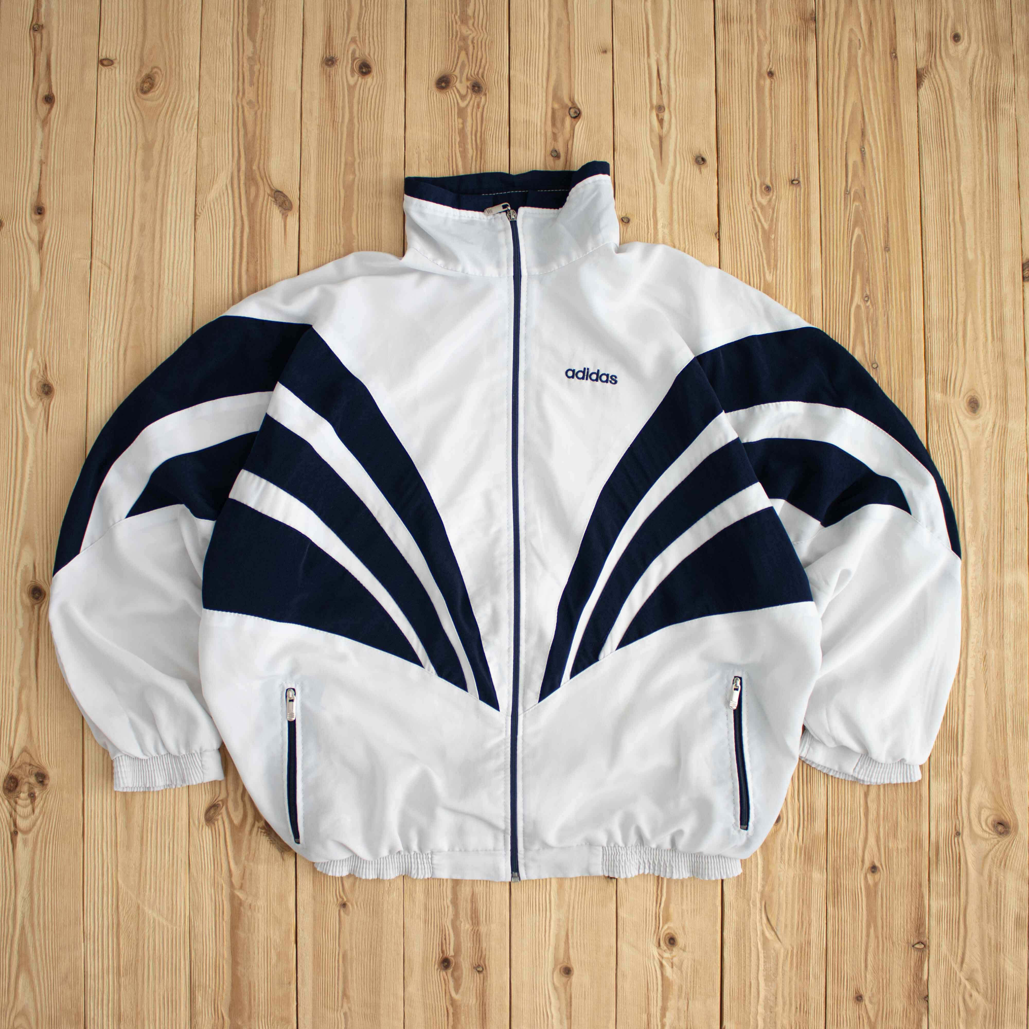 (L) Adidas Vintage Embroidered Jacket White