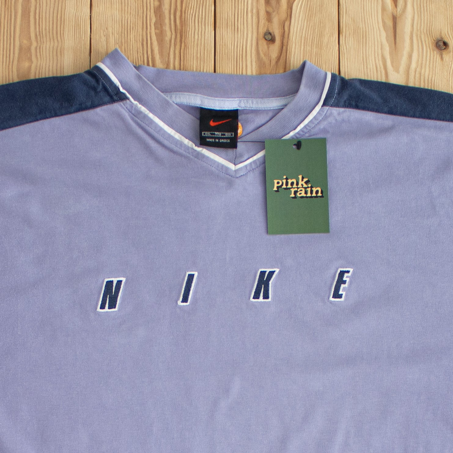 (XL) Nike Spell Out Vintage Embroidered T-Shirt Purple