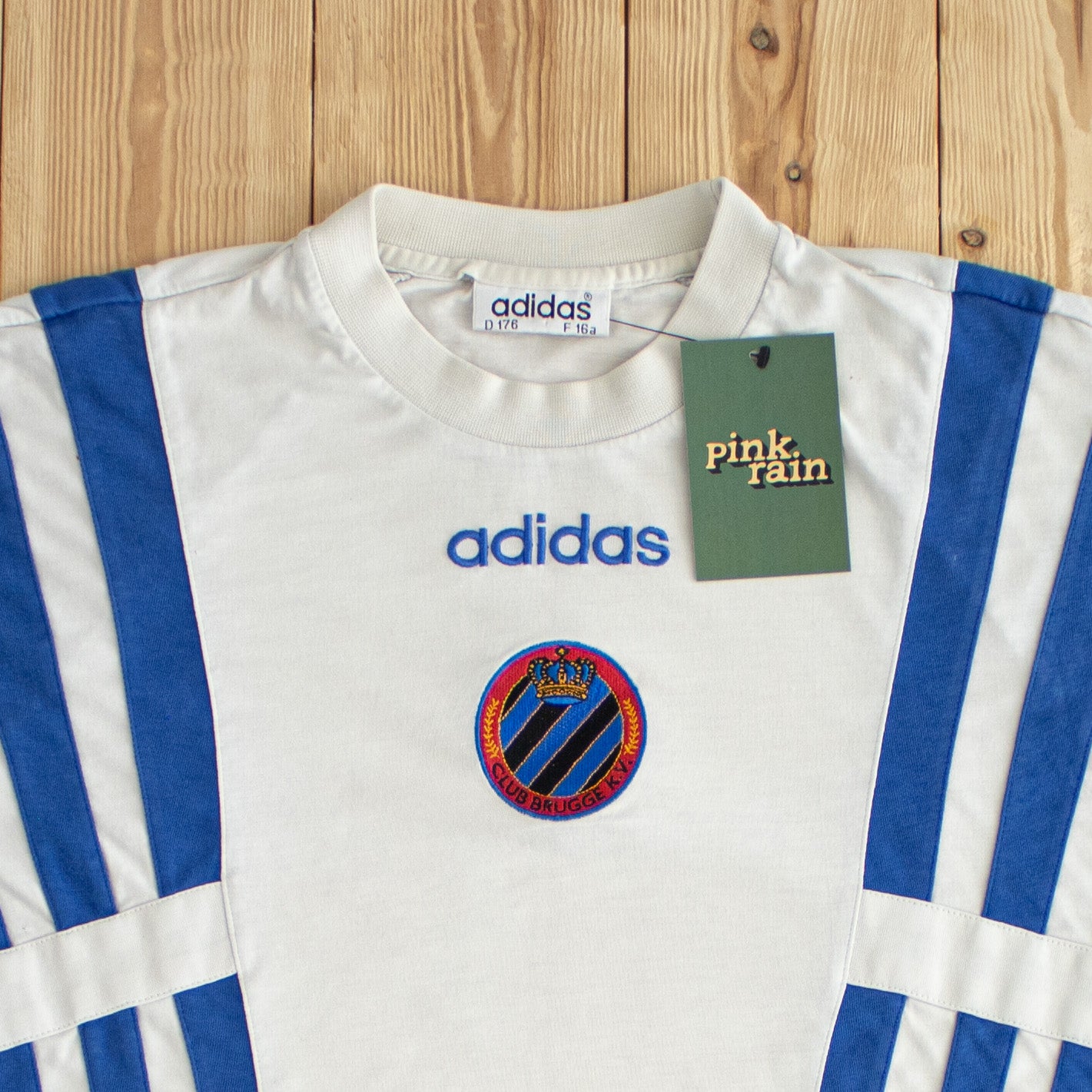(M/L) Adidas Club Brugge K.V. Vintage Embroidered T-Shirt White