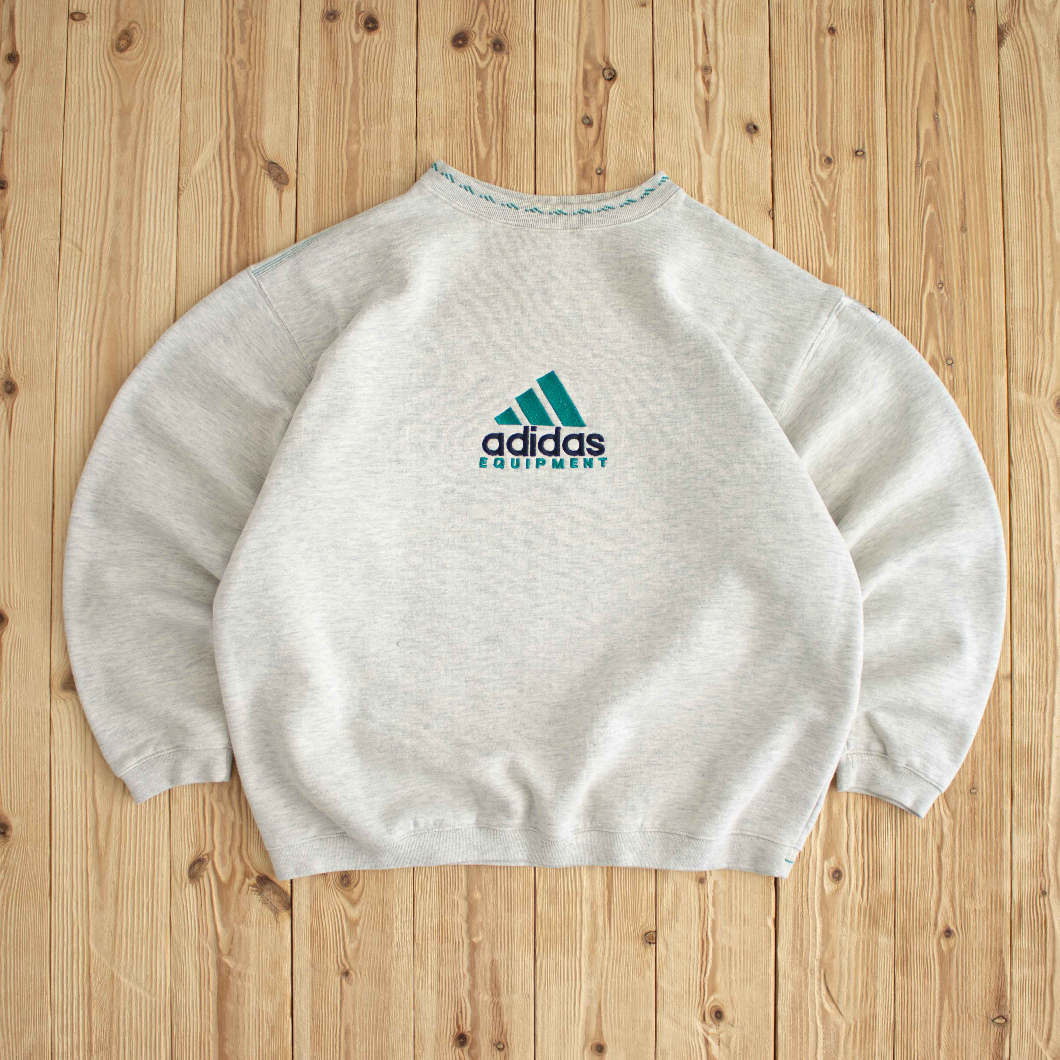 (M) Adidas Equipment Vintage Embroidered Sweatshirt White