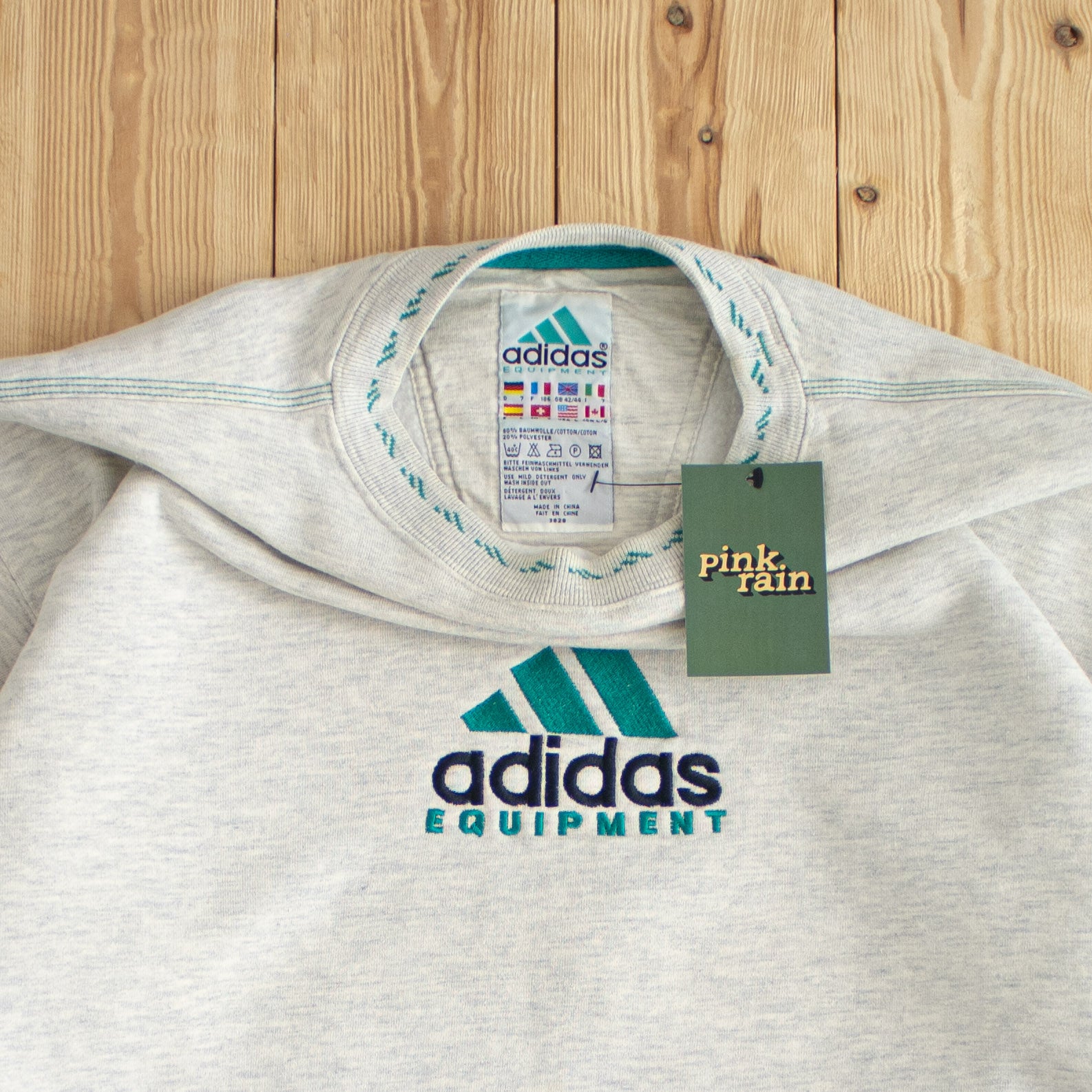 (M) Adidas Equipment Vintage Embroidered Sweatshirt White