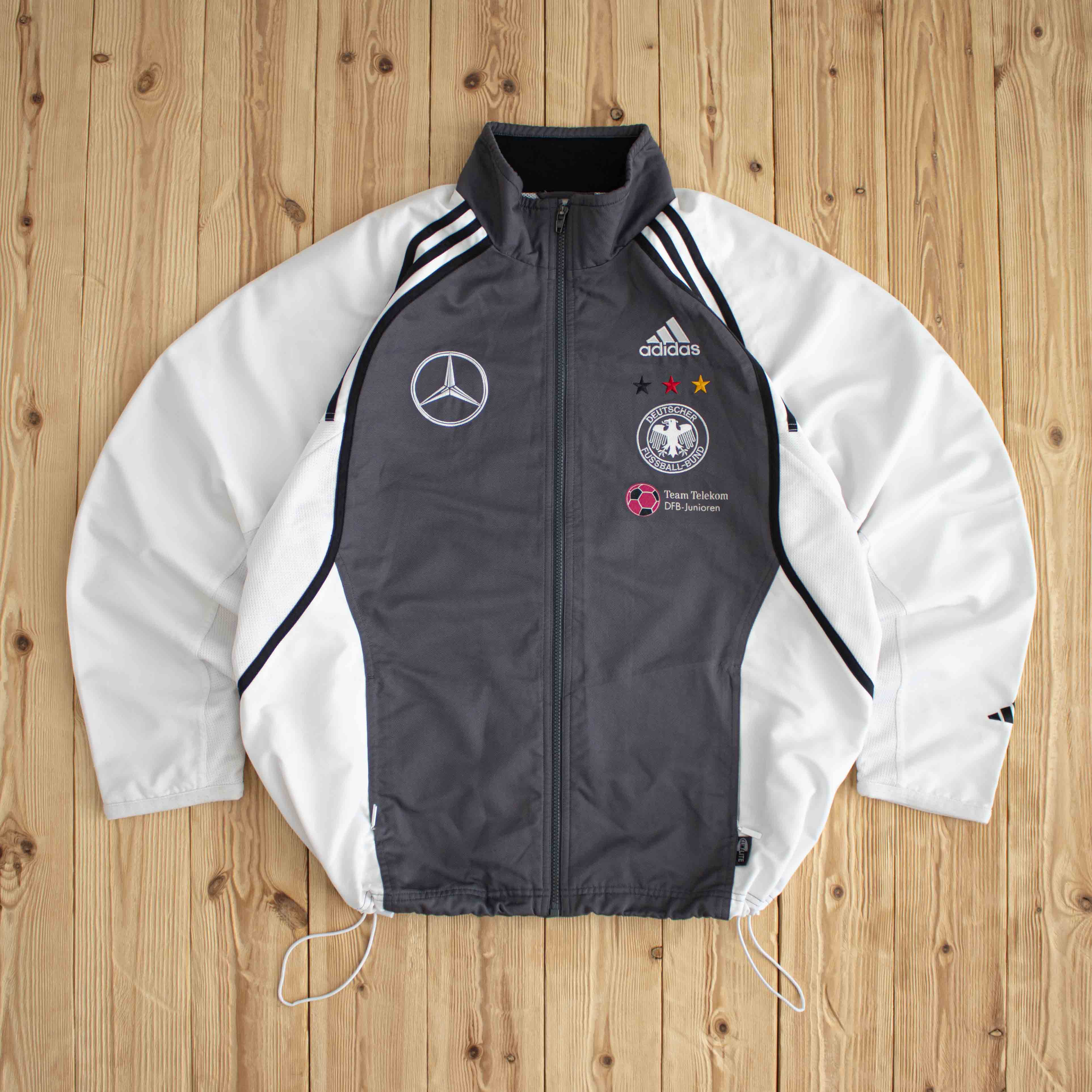 (L) Adidas Deutscher Fussball-Bund x Mercedes Benz Vintage Embroidered Jacket White