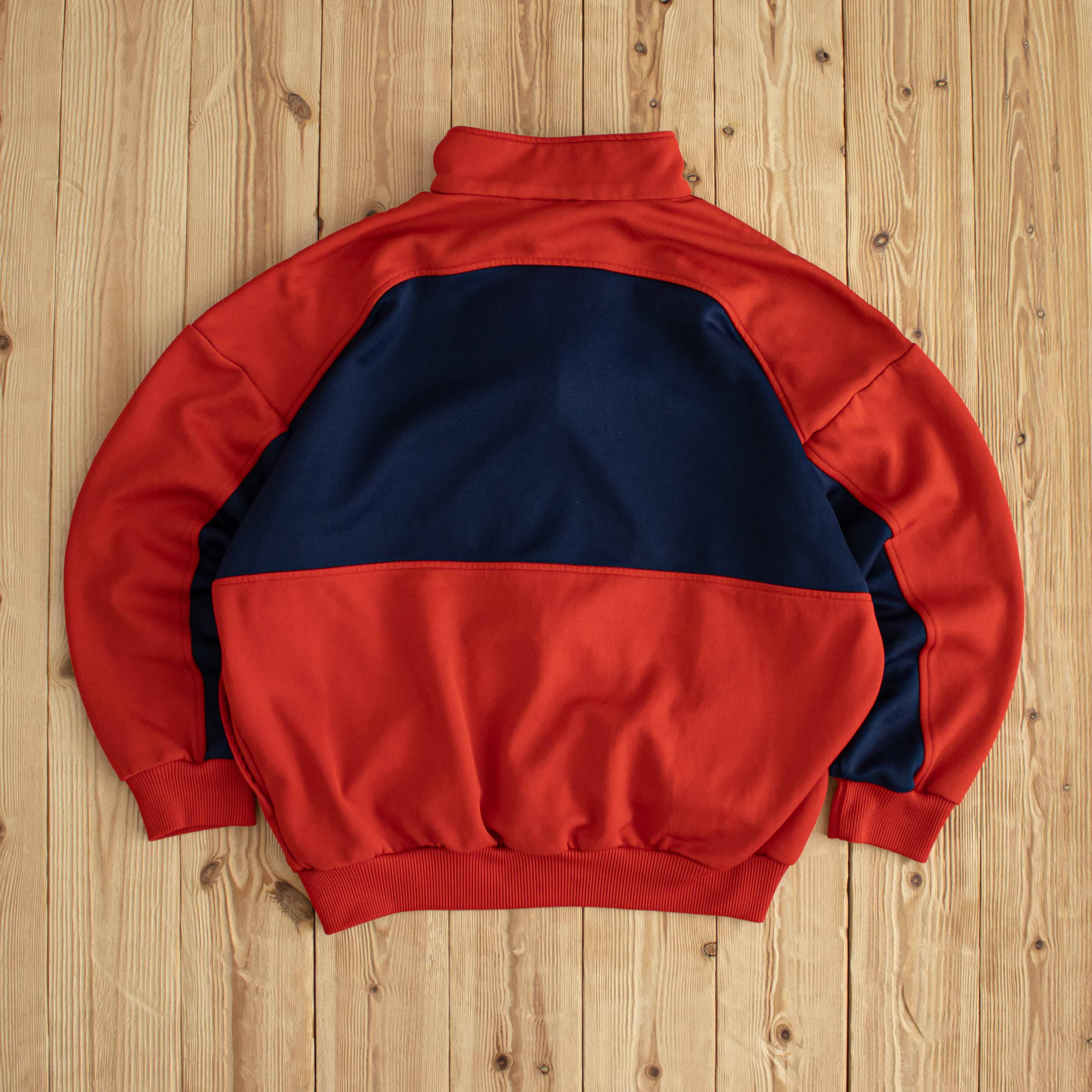 (M) Adidas Vintage Embroidered Full-Zip Sweatshirt Red