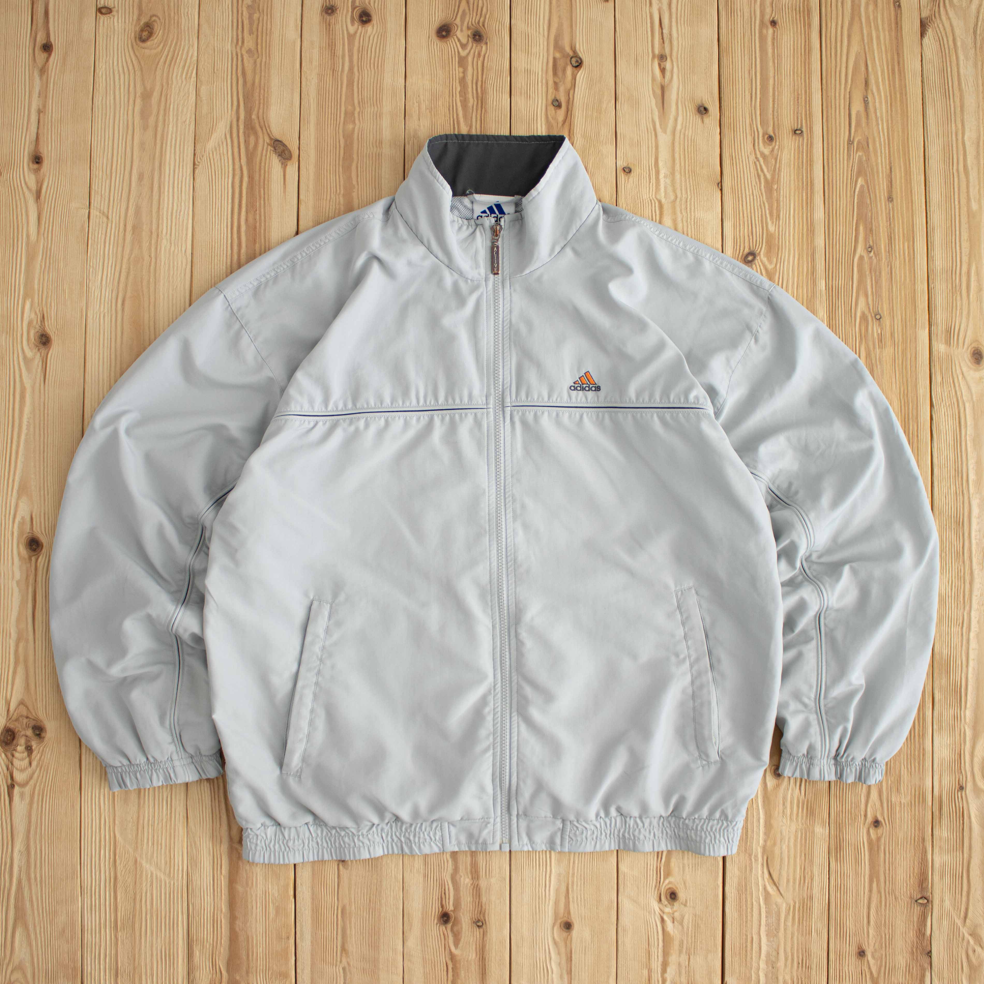 (L) Adidas Vintage Embroidered Jacket Gray