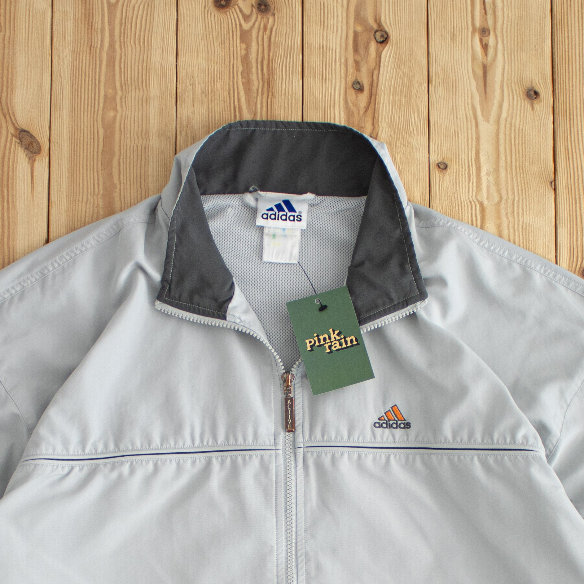 (L) Adidas Vintage Embroidered Jacket Gray