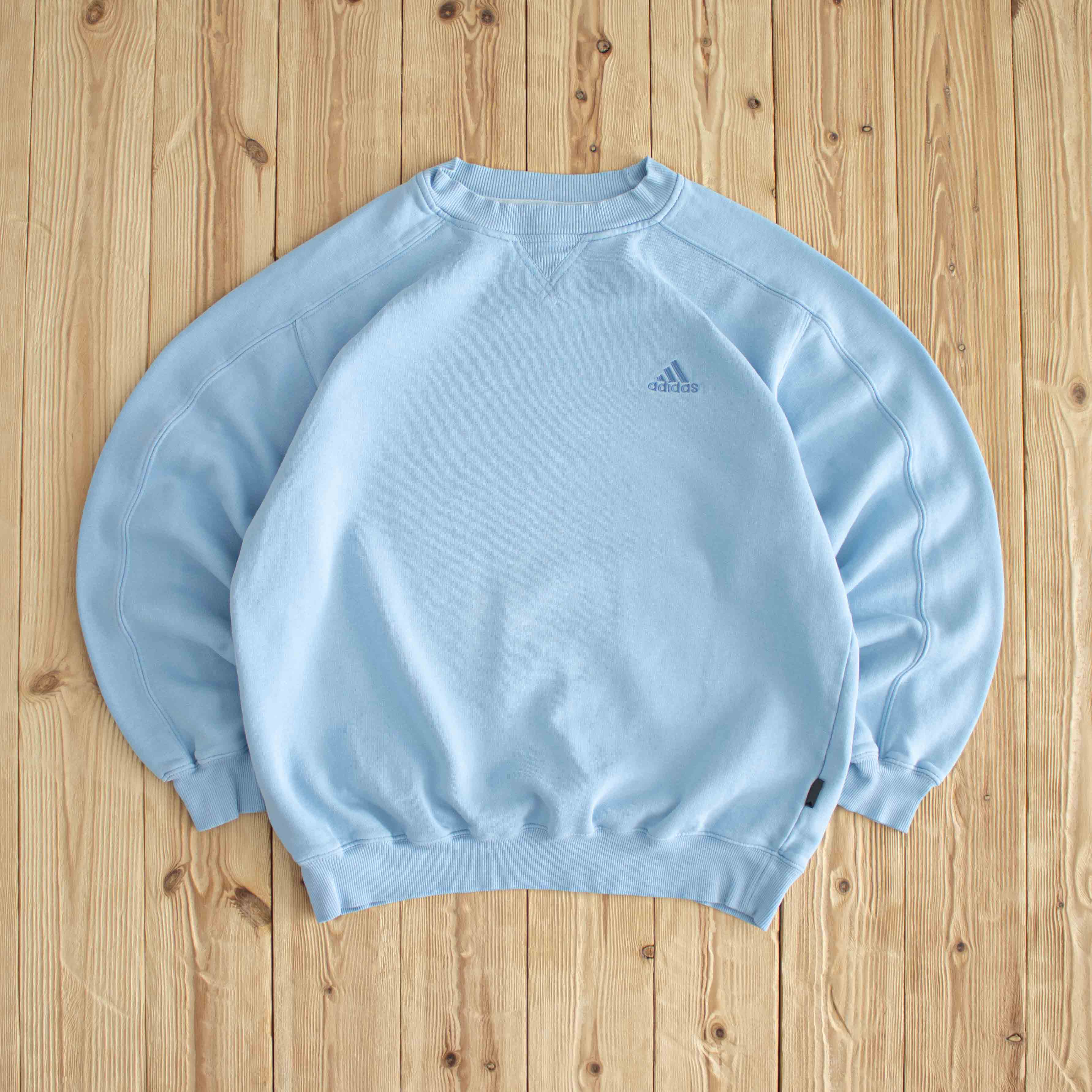 (M) Adidas Vintage Essential Embroidered Sweatshirt Blue