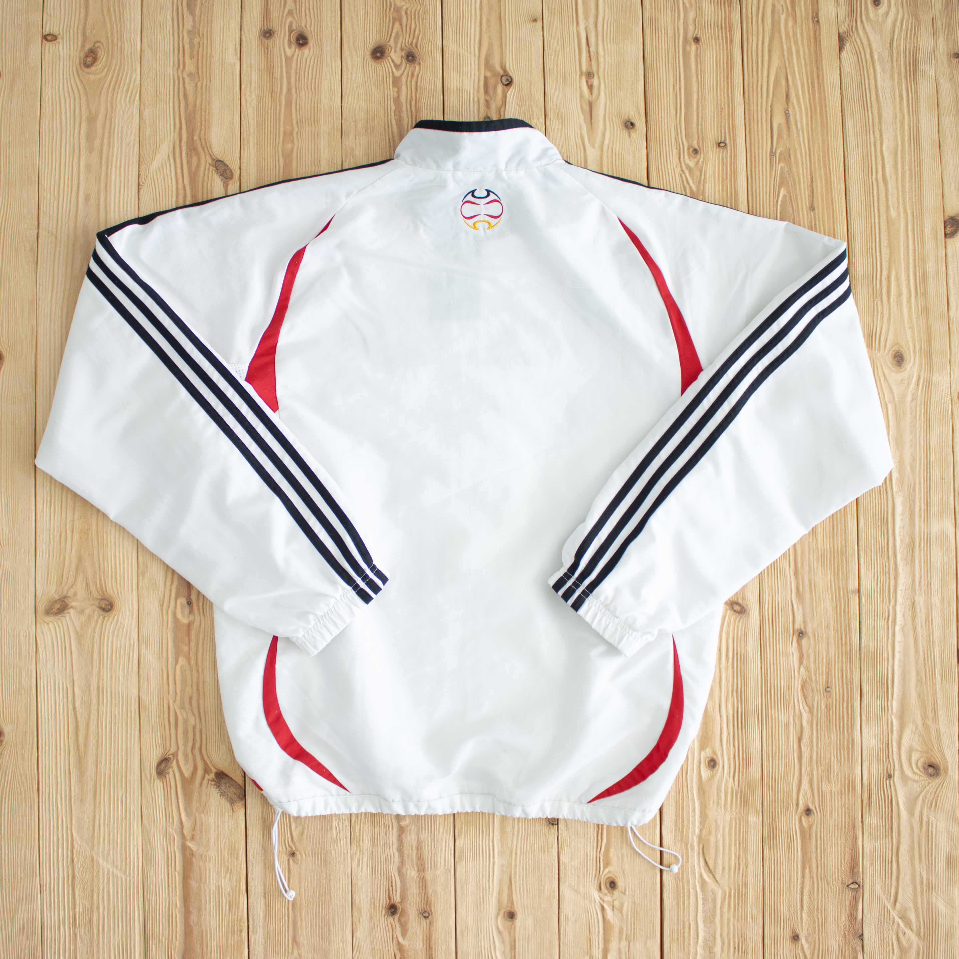 (L/XL) Adidas Deutscher Fussball-Bund Vintage Embroidered Jacket White
