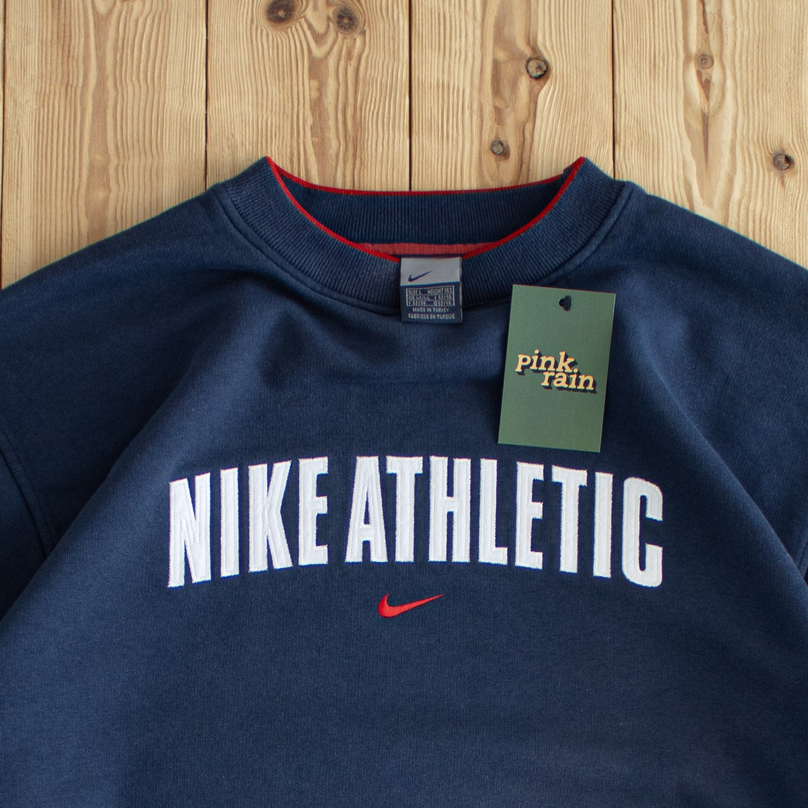 (L/XL) Nike Athletic Vintage Embroidered Sweatshirt Blue