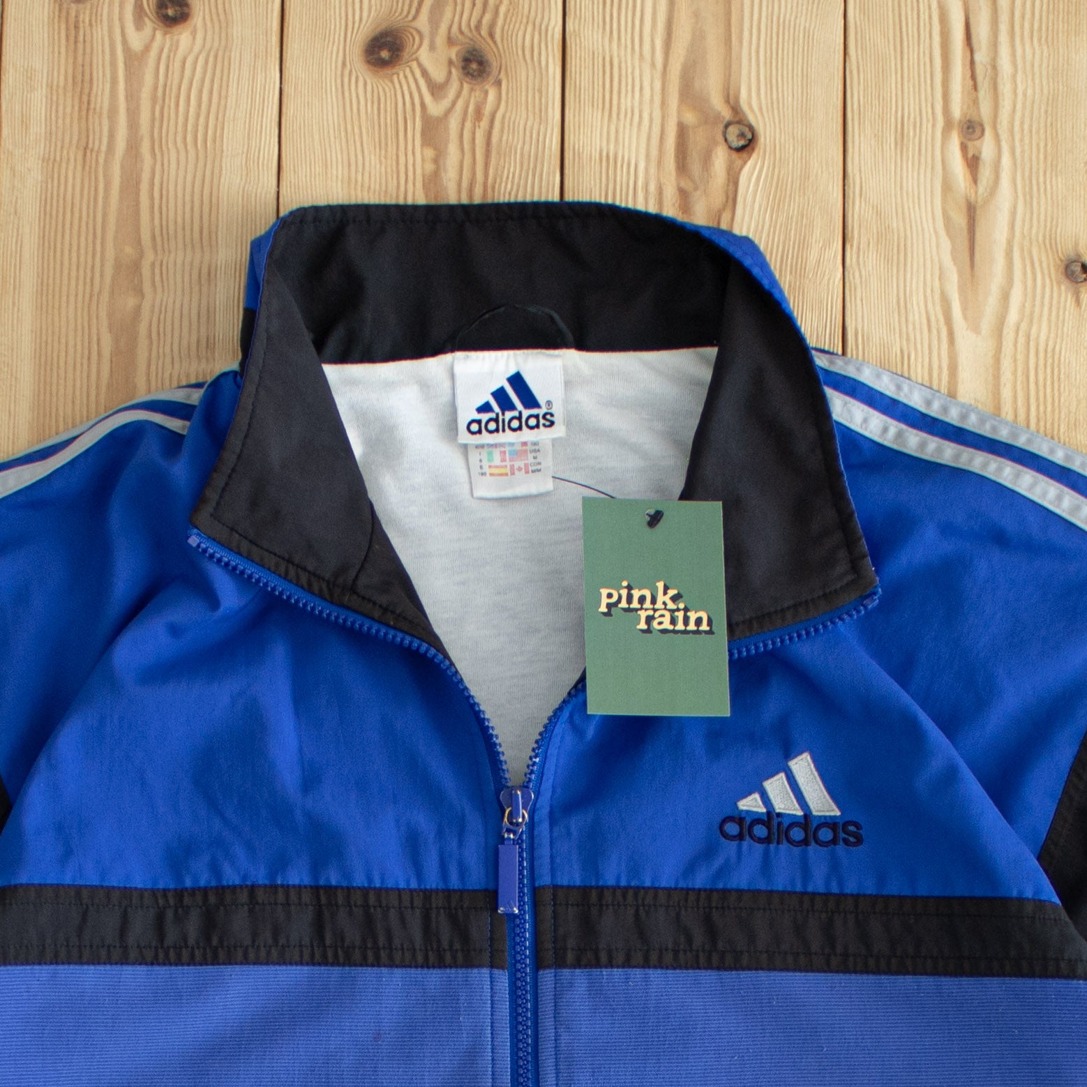 (L) Adidas Vintage Embroidered Jacket Blue