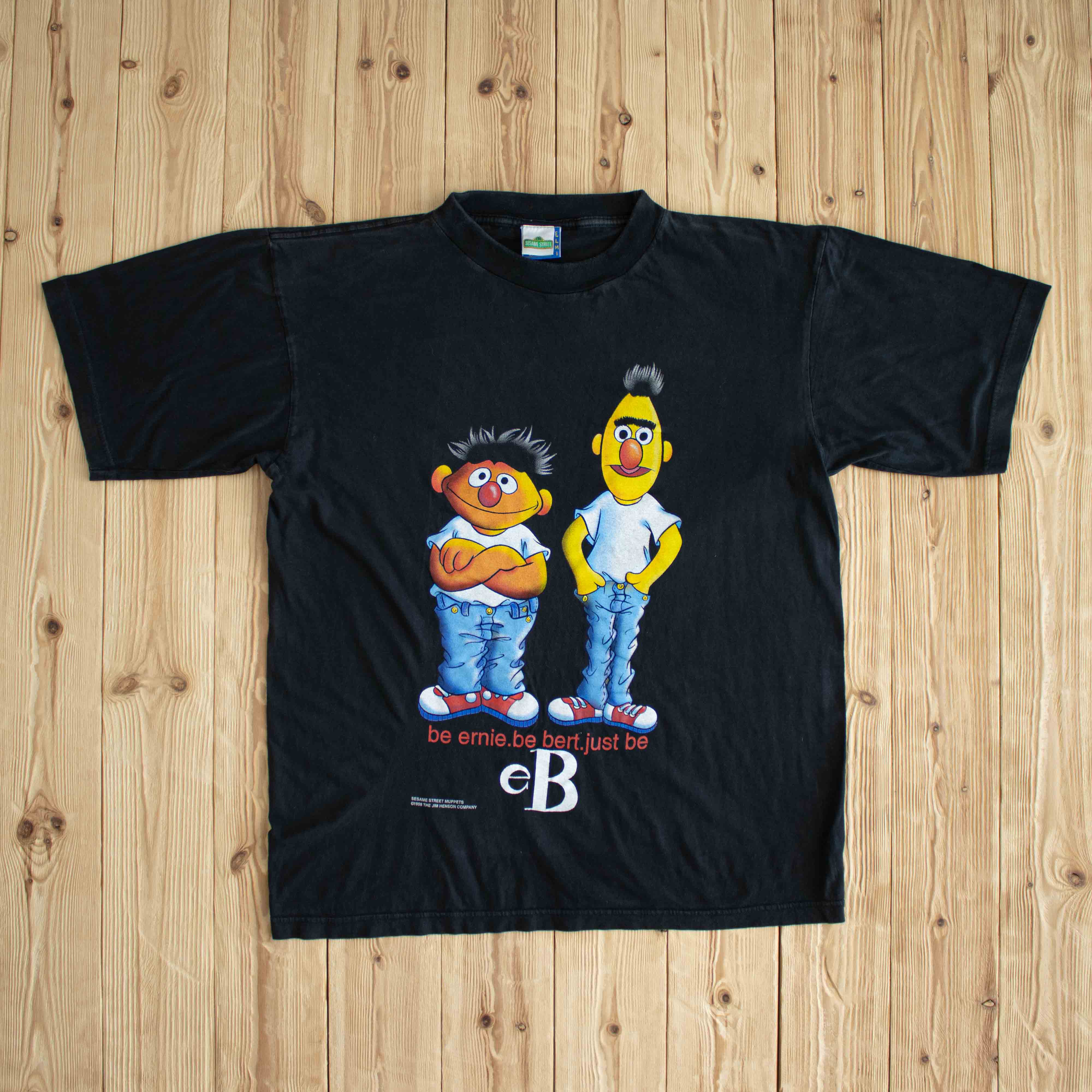 (M/L) 1998 Sesame Street Vintage T-Shirt Black