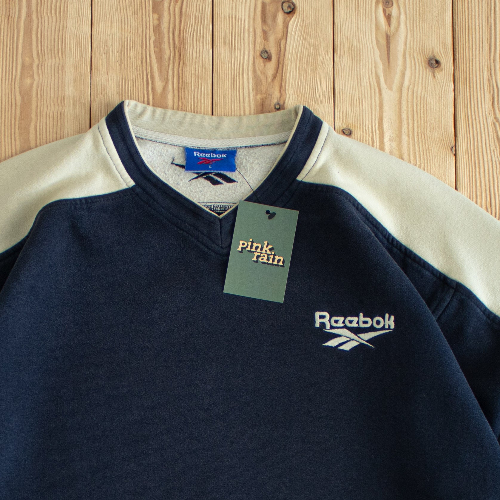 (L) Reebok Vintage Embroidered Sweatshirt Blue