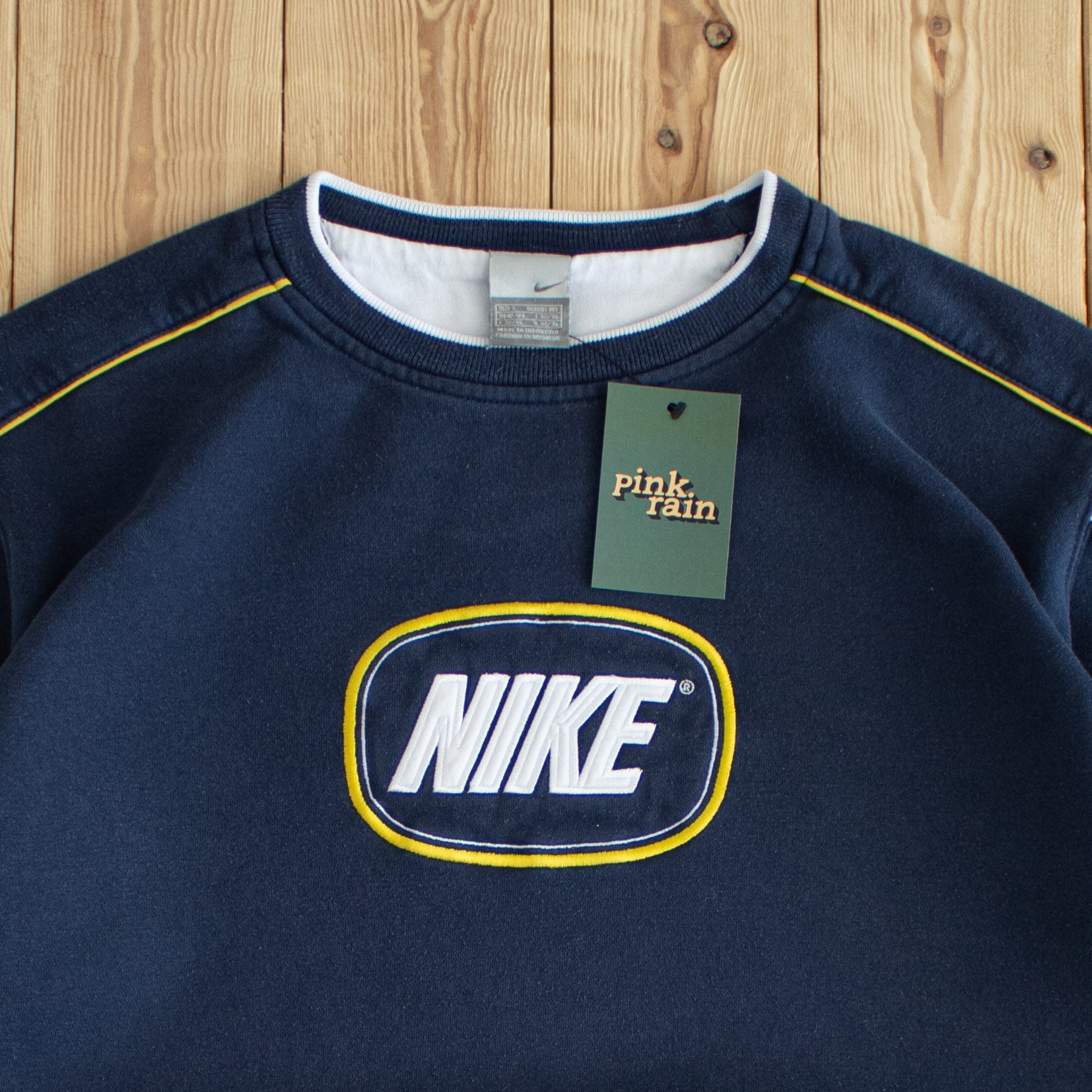 (M) Nike Spell Out Vintage Embroidered Sweatshirt Blue