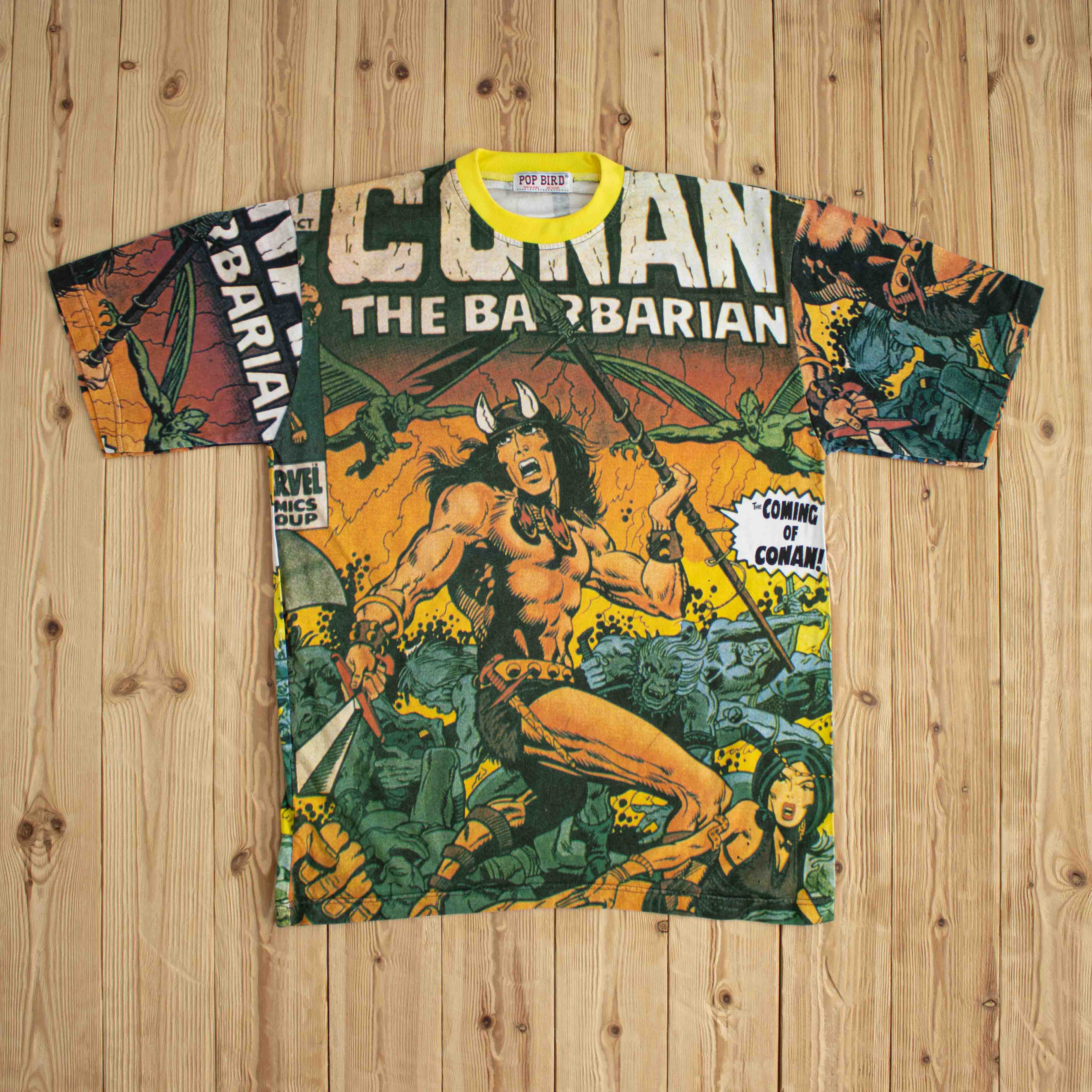 (L) Conan The Barbarian Vintage T-Shirt Green Yellow