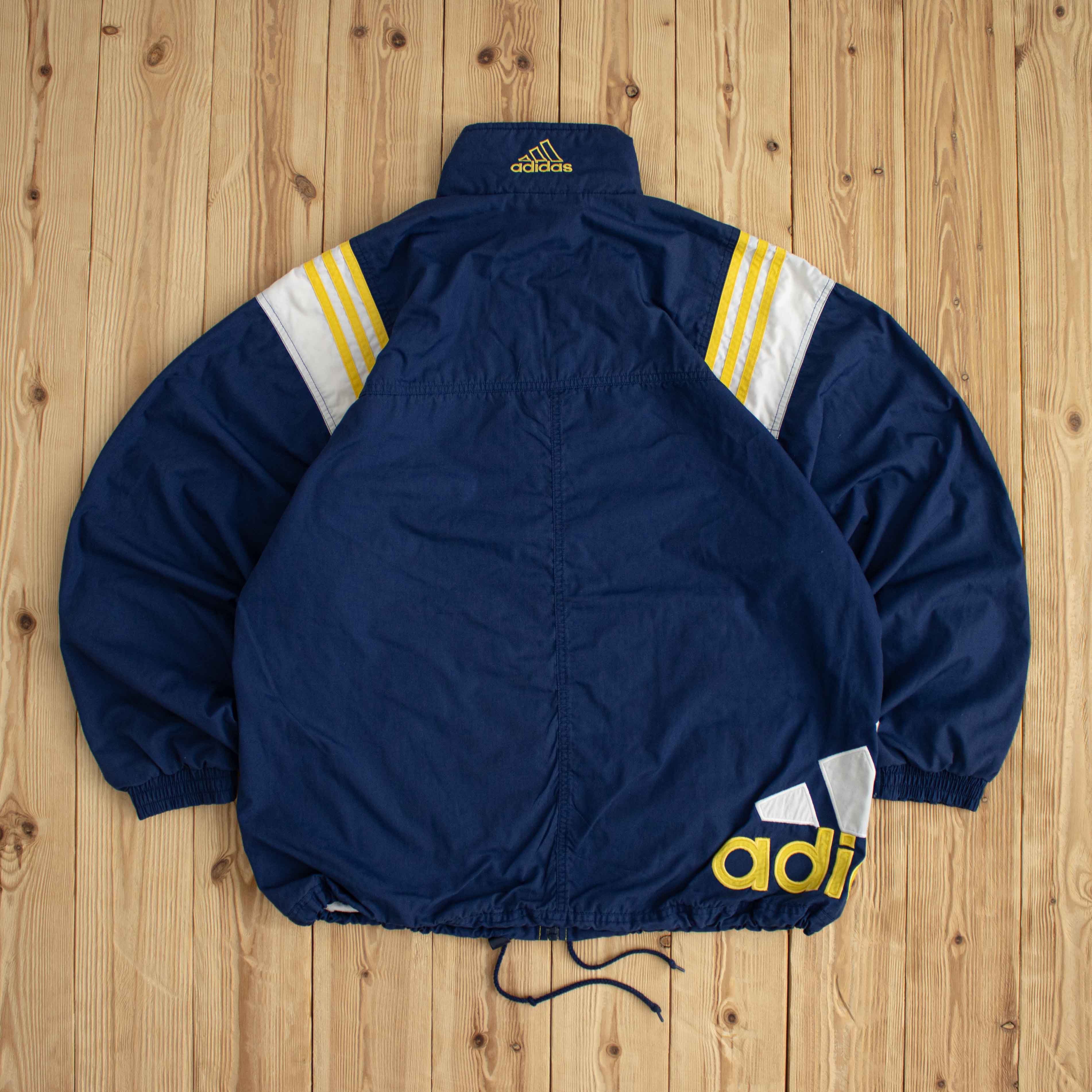 (M/L) Adidas Vintage Embroidered Jacket Blue