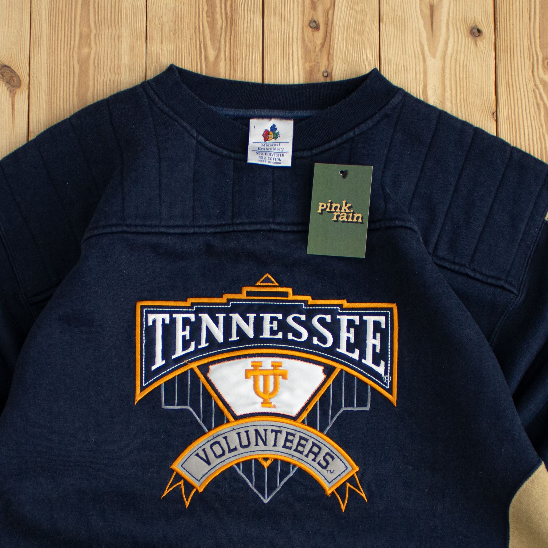 (L/XL) Tennessee Volunteers Vintage Embroidered Sweatshirt Blue